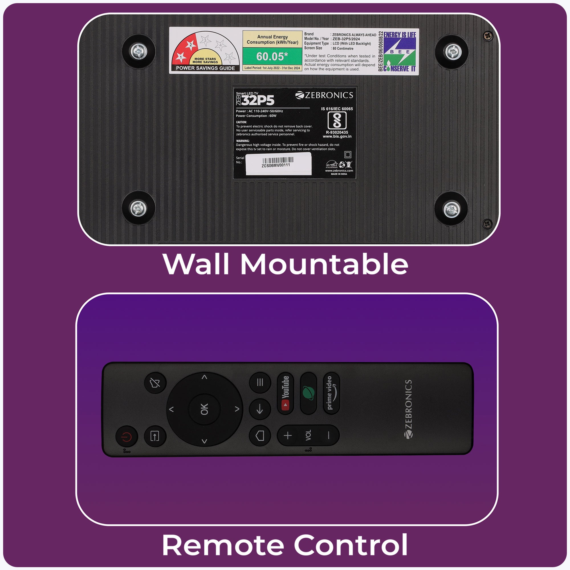 Zebronics - Zeb 32P5 - Smart LED TV