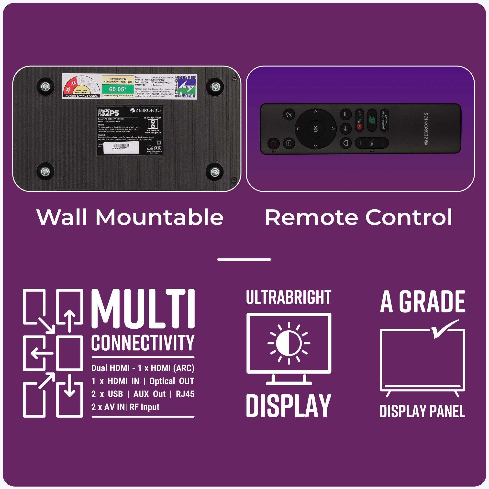 Zebronics - Zeb 32P5 - Smart LED TV