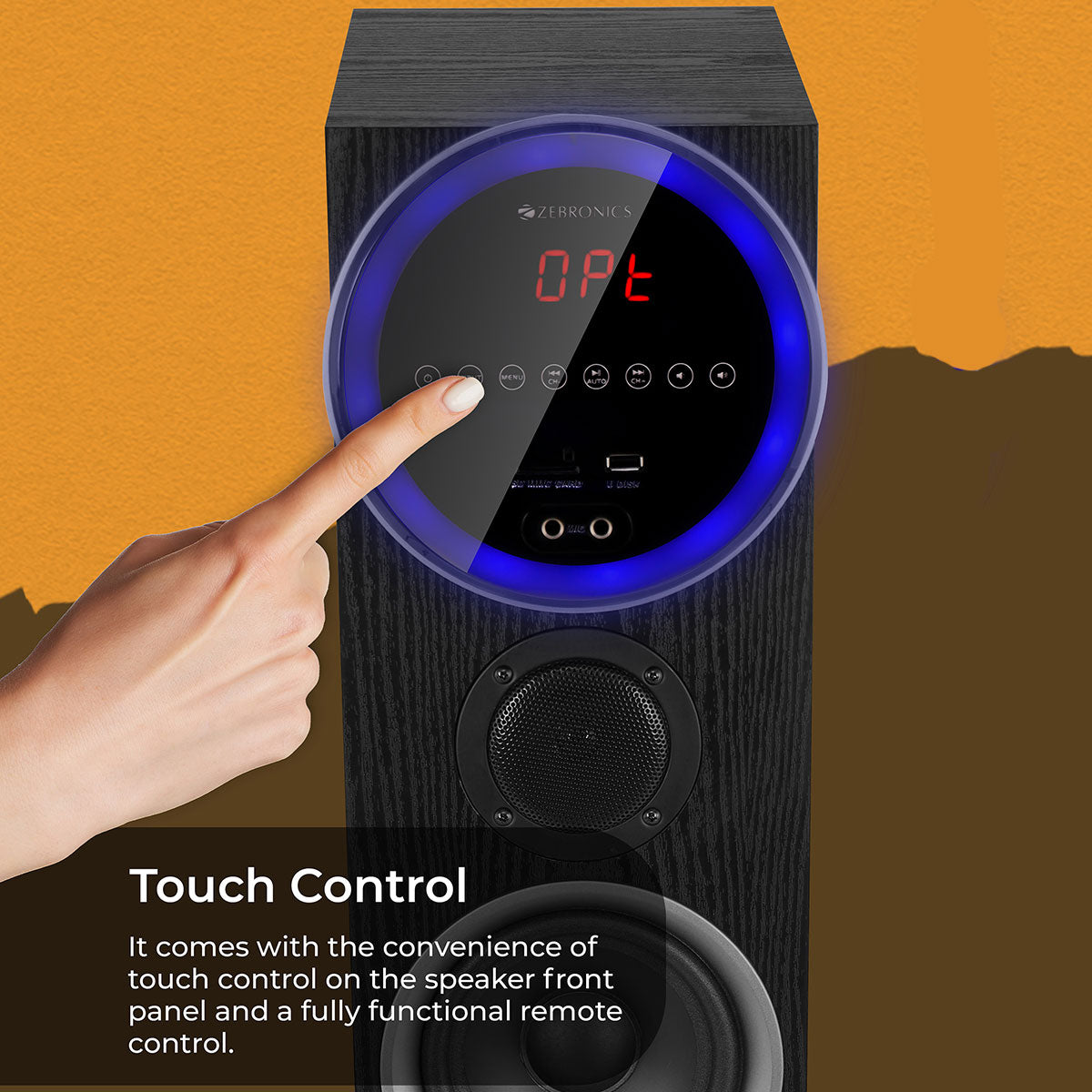 Zeb-BTM9800RUCF - Tower Speaker - Zebronics - LED display with touch control