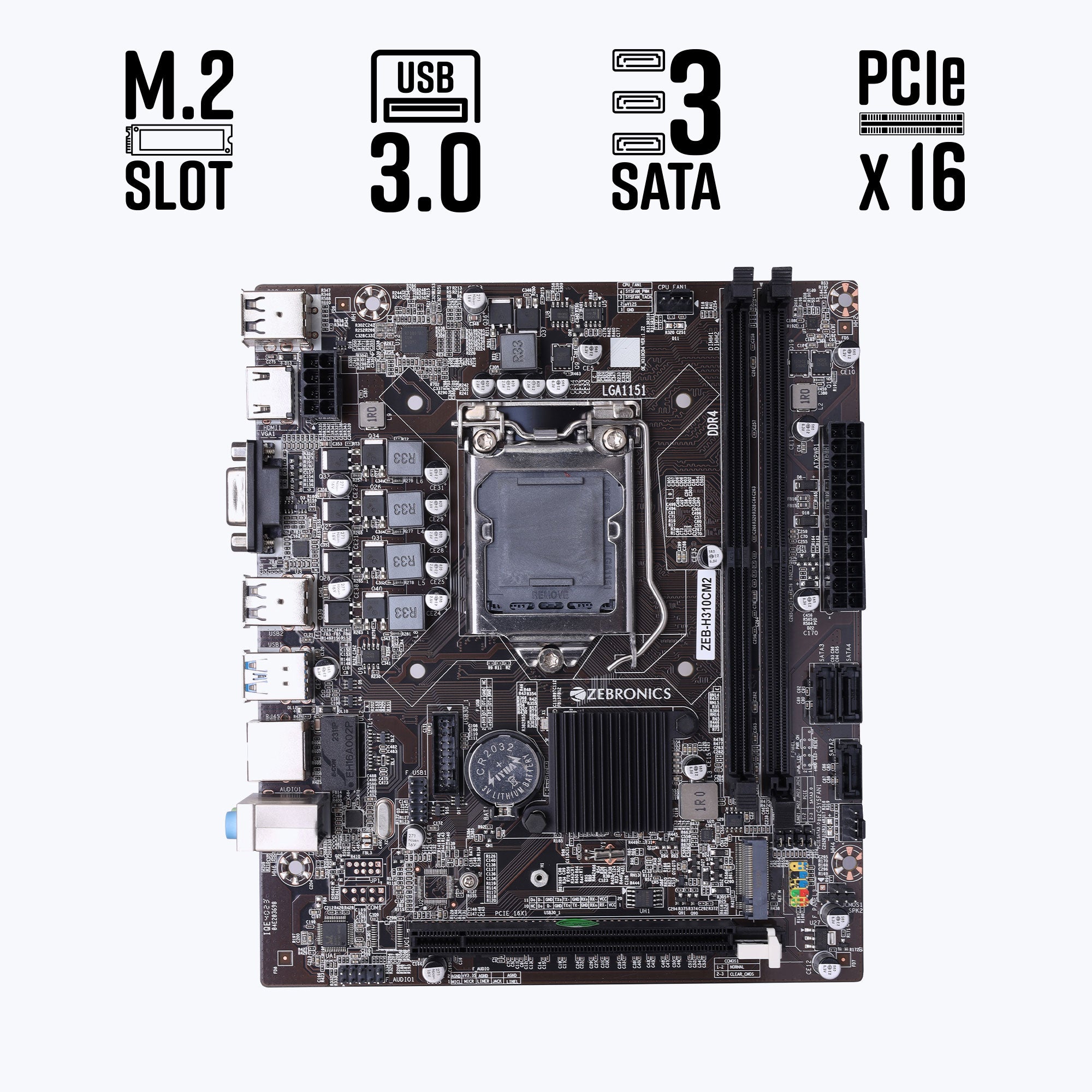 Zeb-H310-CM2 - LGA 1151 Socket - Motherboard - Zebronics