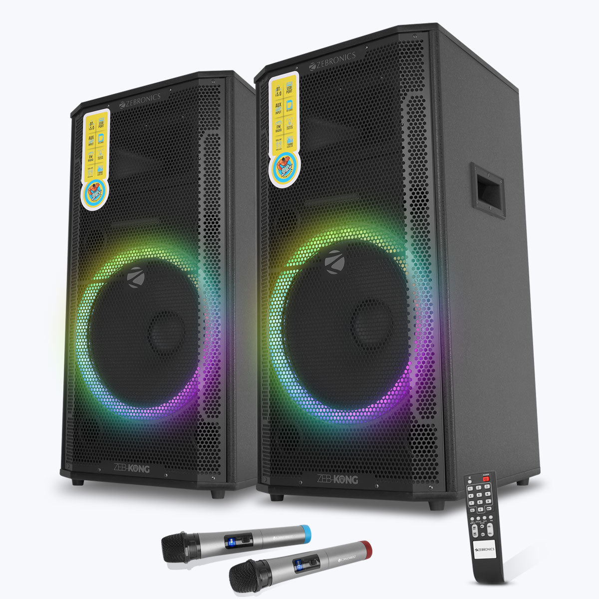 Zeb Kong with LED lights | DJ Speaker  Zebronics | Left view