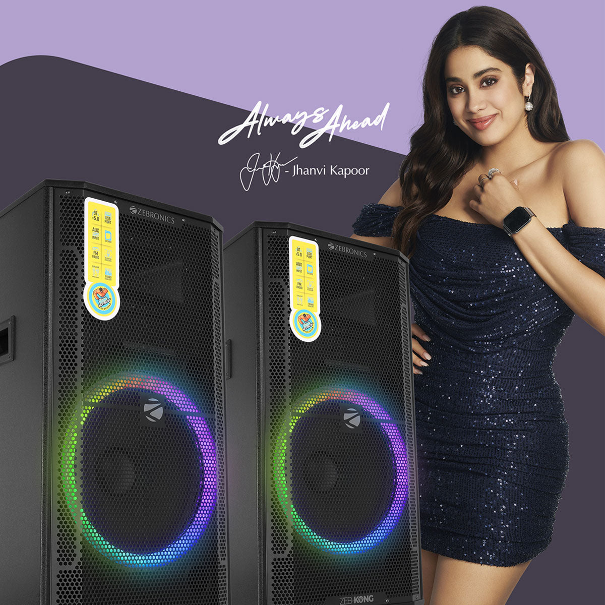 Zeb Kong with LED lights | DJ Speaker  Zebronics | Brand