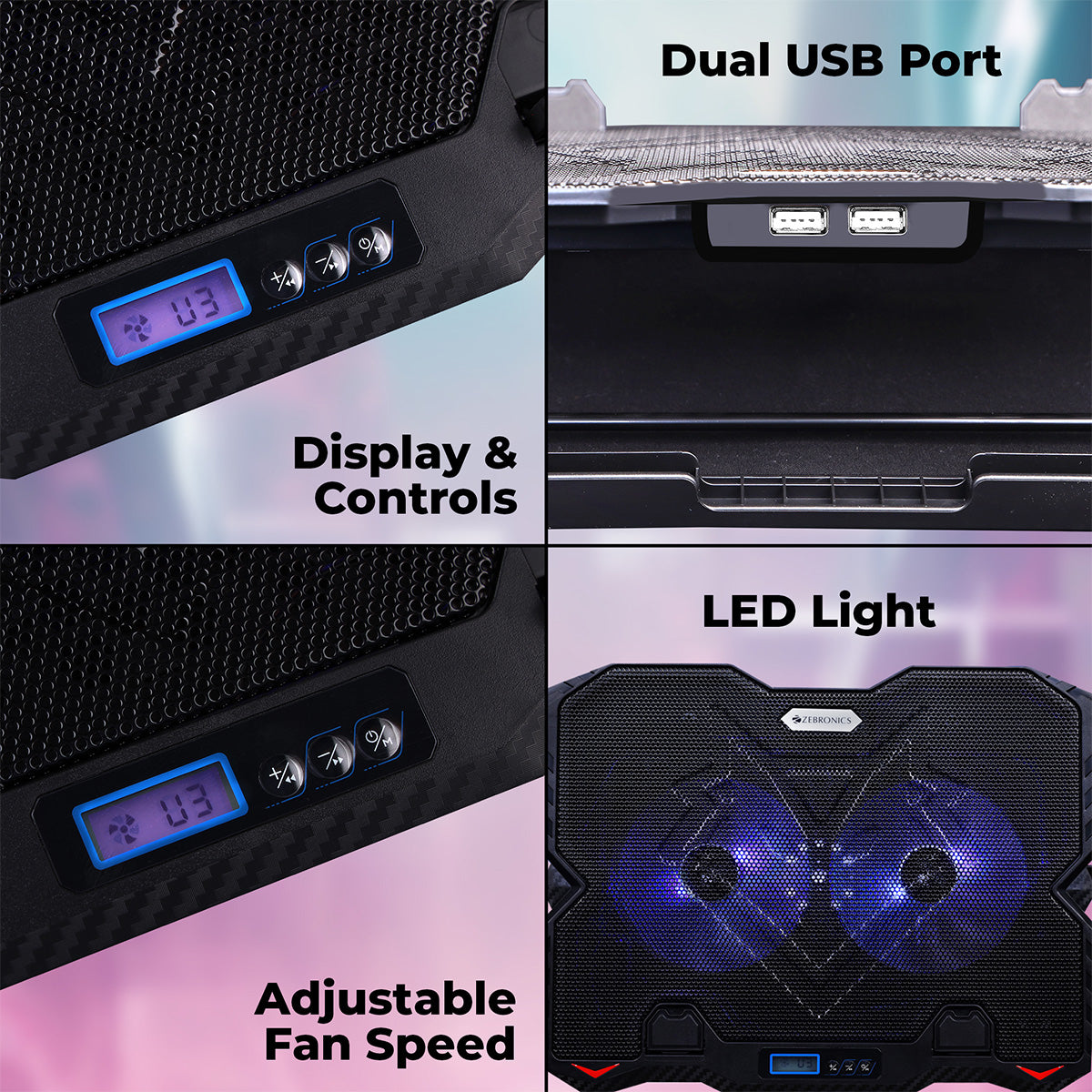 Zeb-NC5500D - Laptop Cooling Pad - Zebronics
