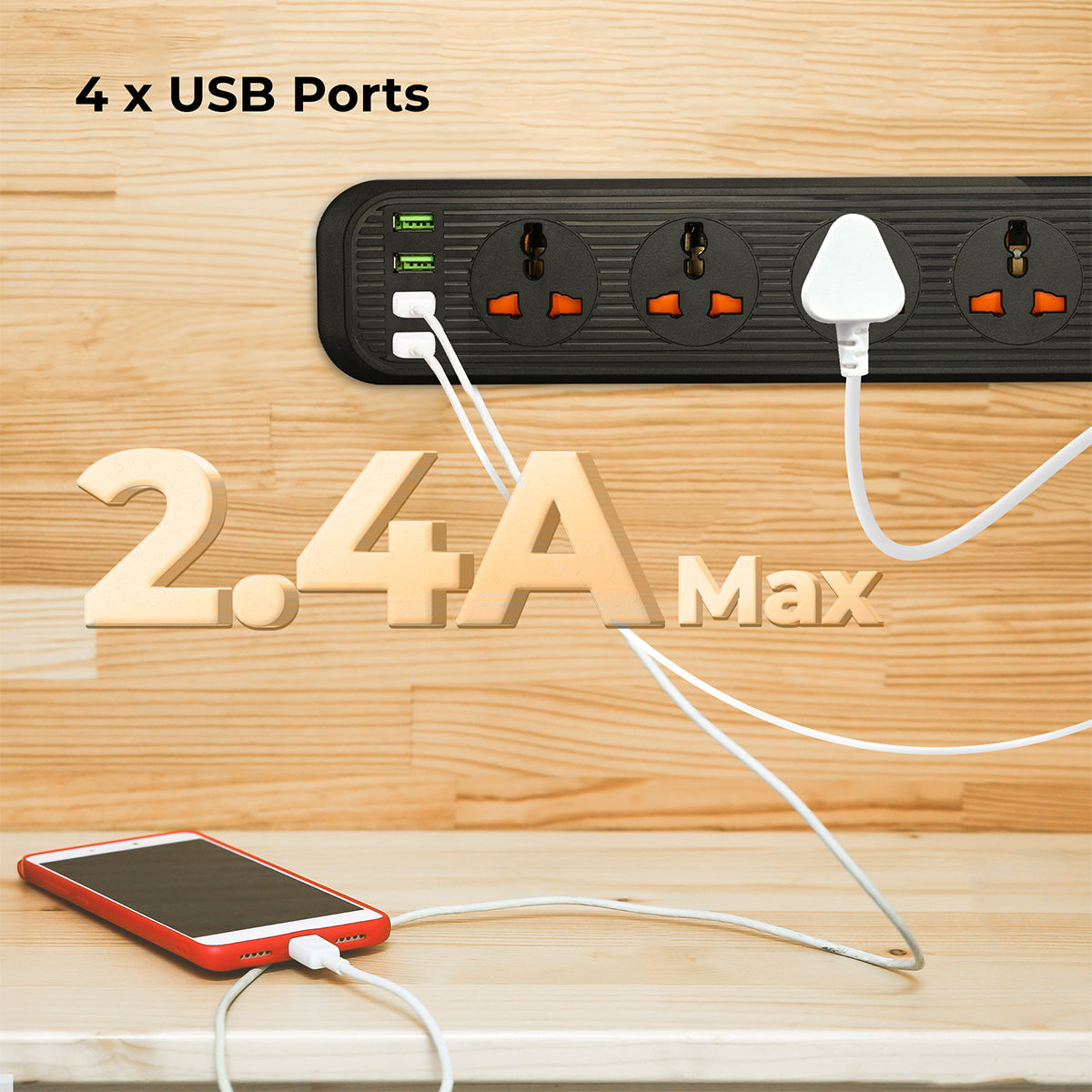 ZEB-PS5340U - Power Strip - Zebronics