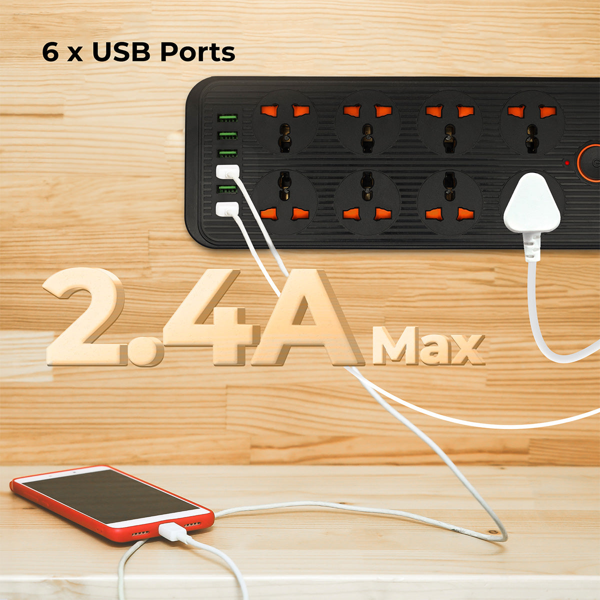 ZEB-PS8360U - Power Strip - Zebronics