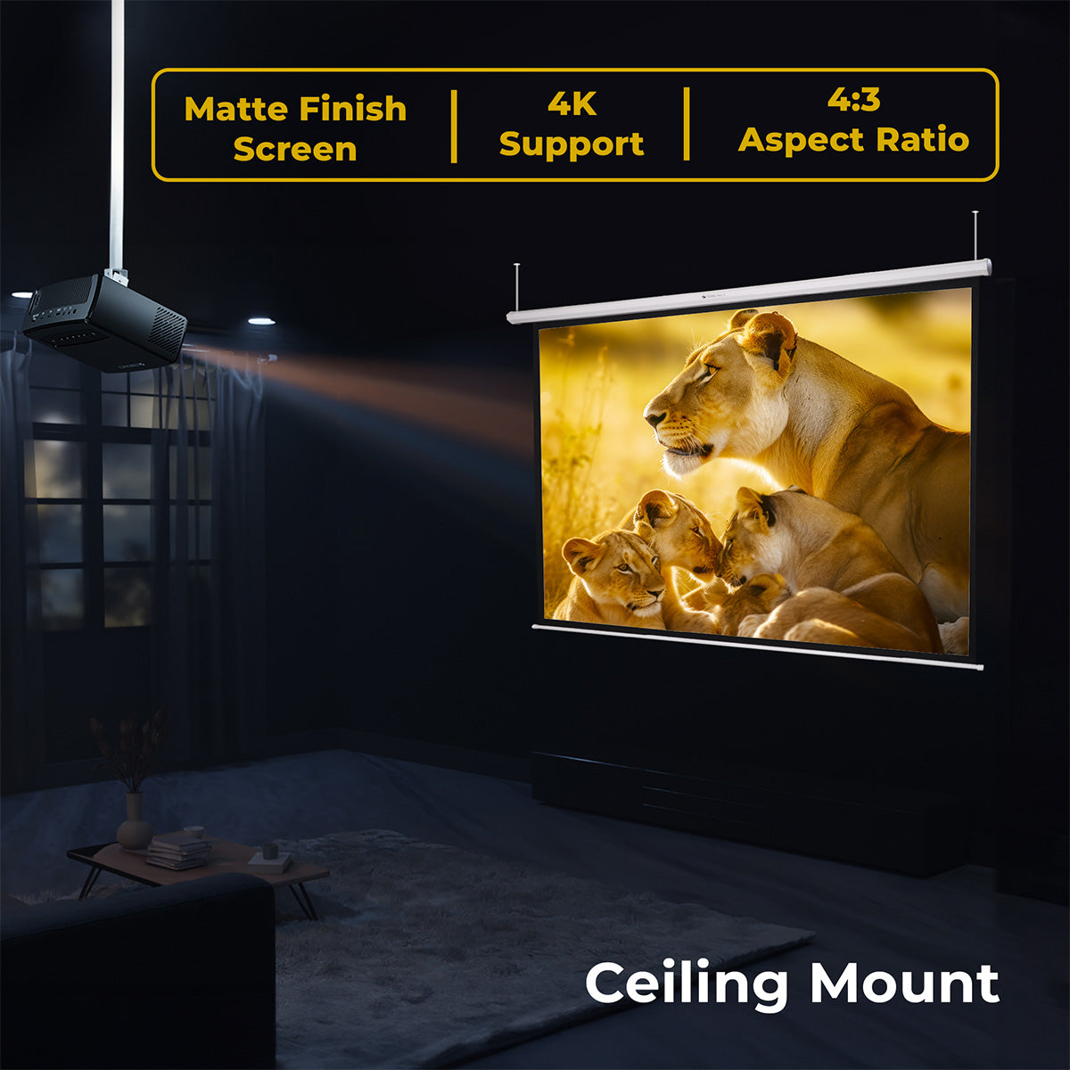 Zeb-PSM120A - Projector Screen - Zebronics