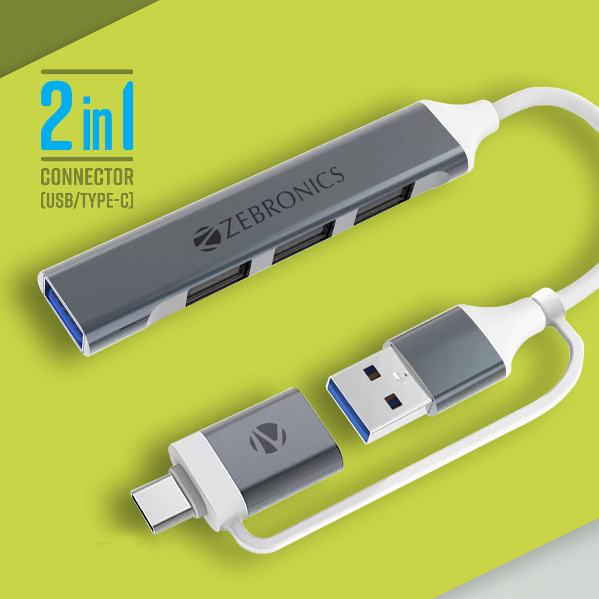 ZEB-TA200UC - USB/Type C Multiport Adapter - Zebronics