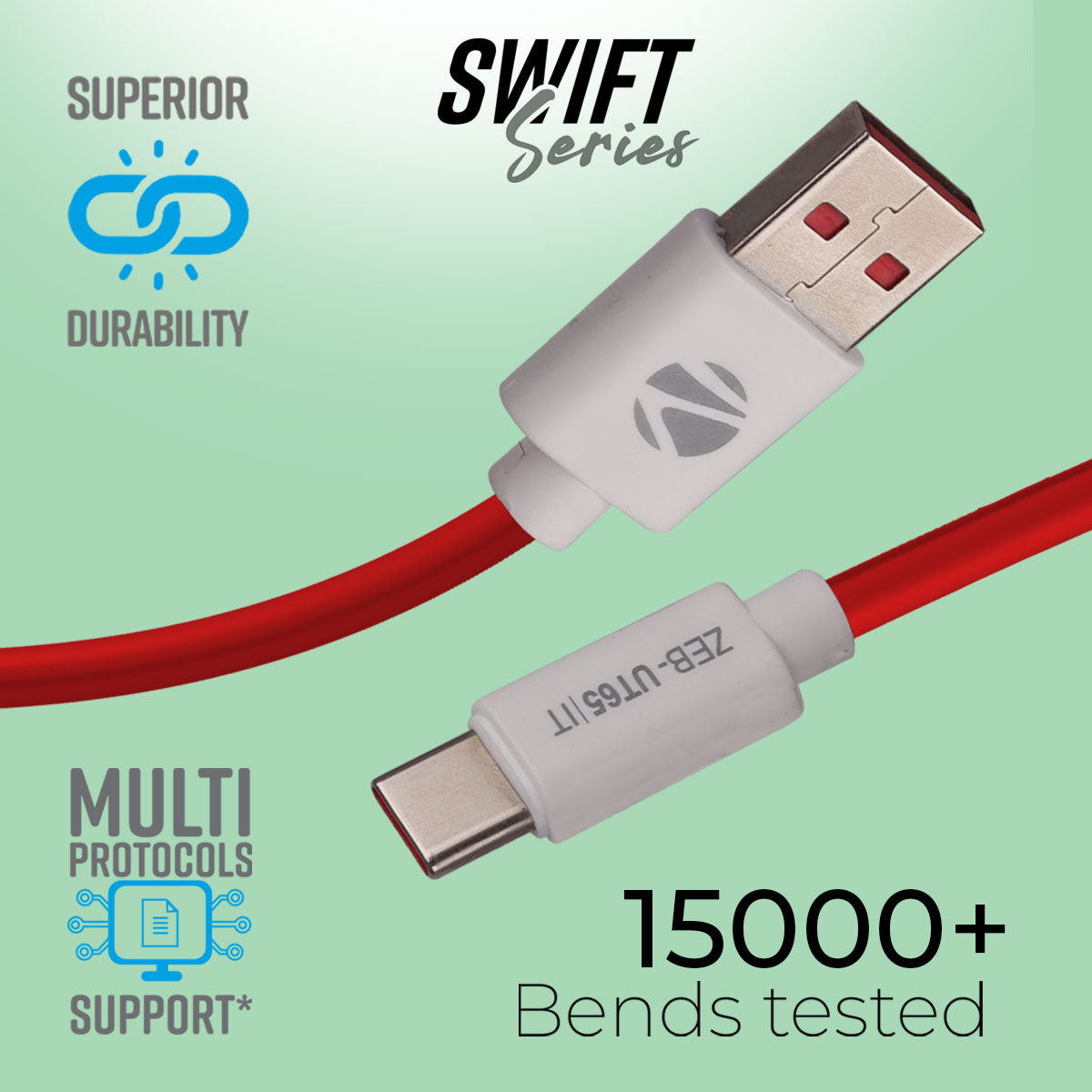 ZEB-UT65 - High Quality Type C Cable - Zebronics