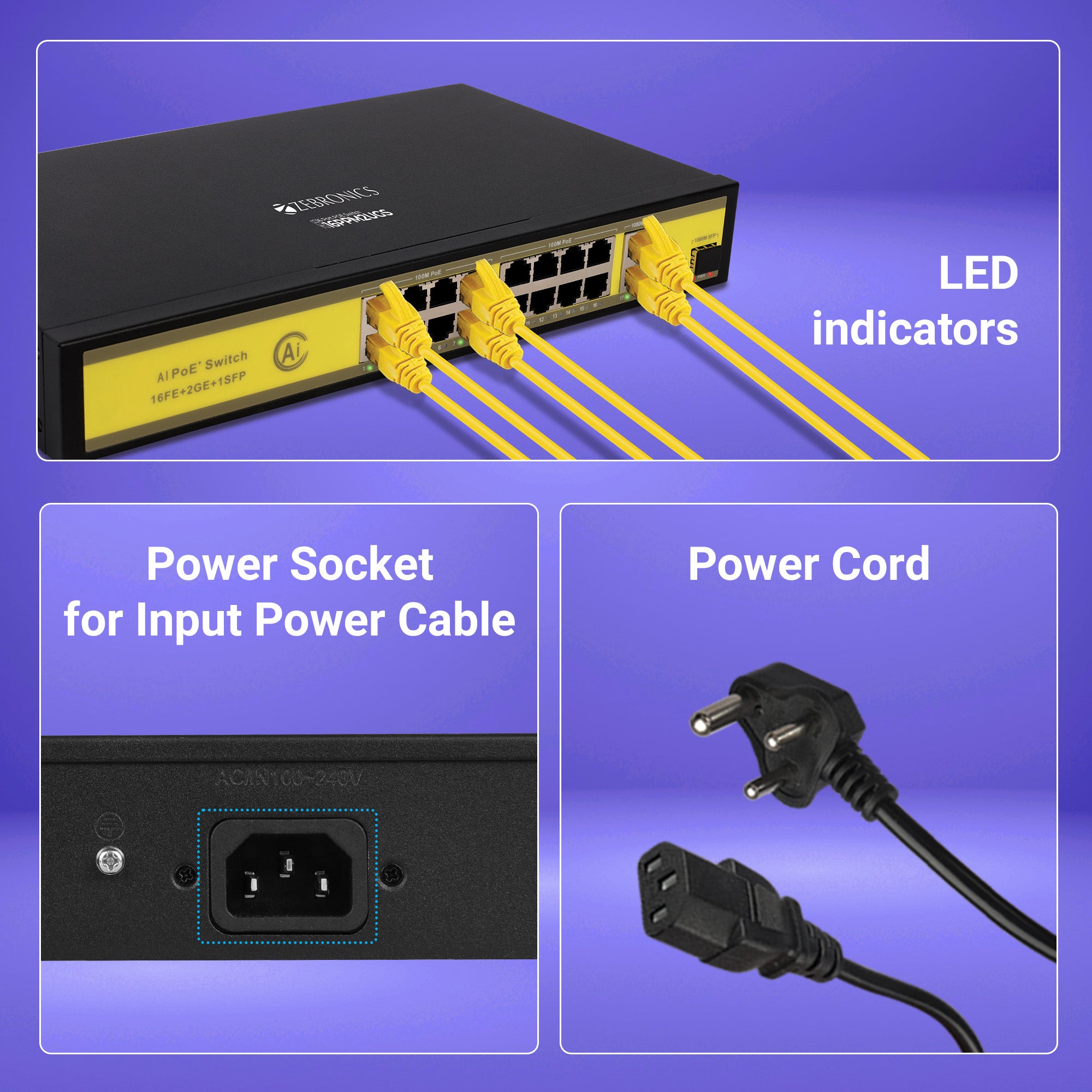 Zeb 16PPM2UGS - 16 Port POE Switch