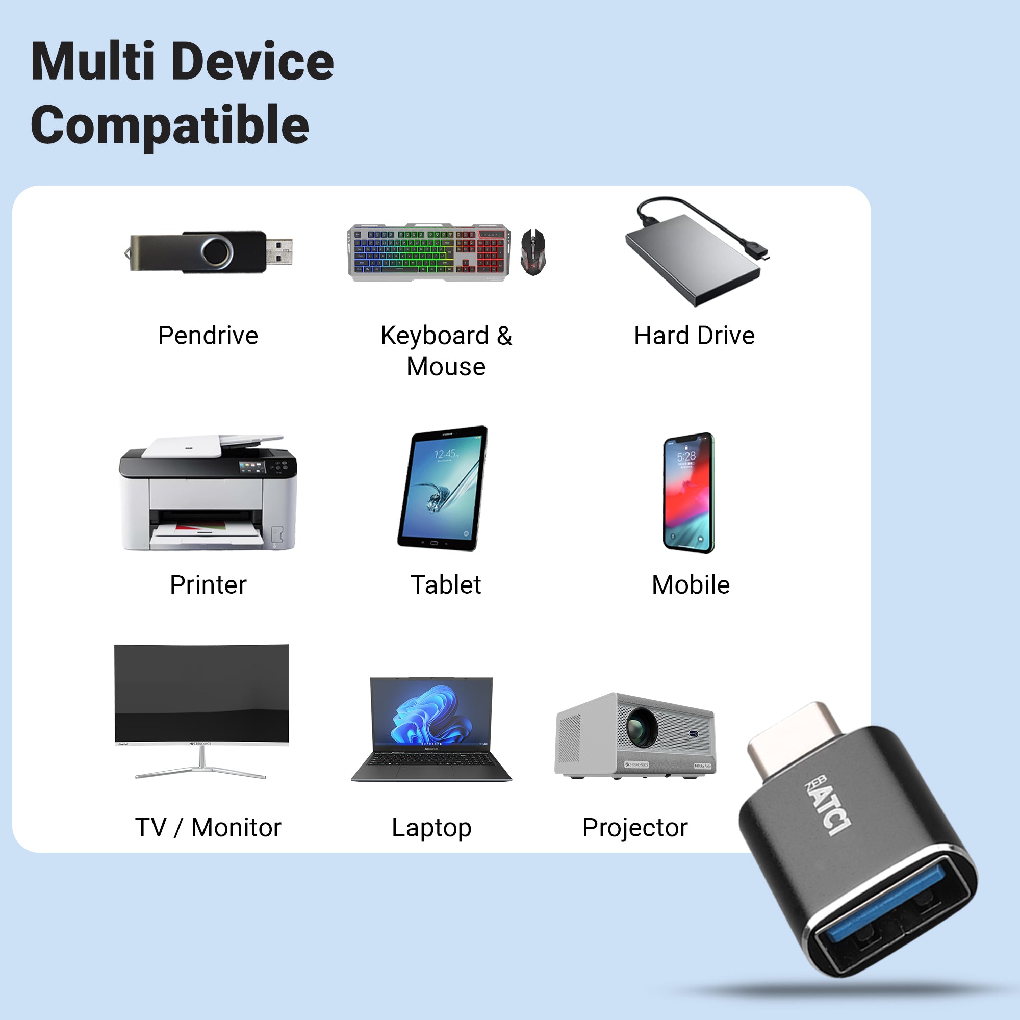 Zeb ATC 1 USB Type A to Type C Converter