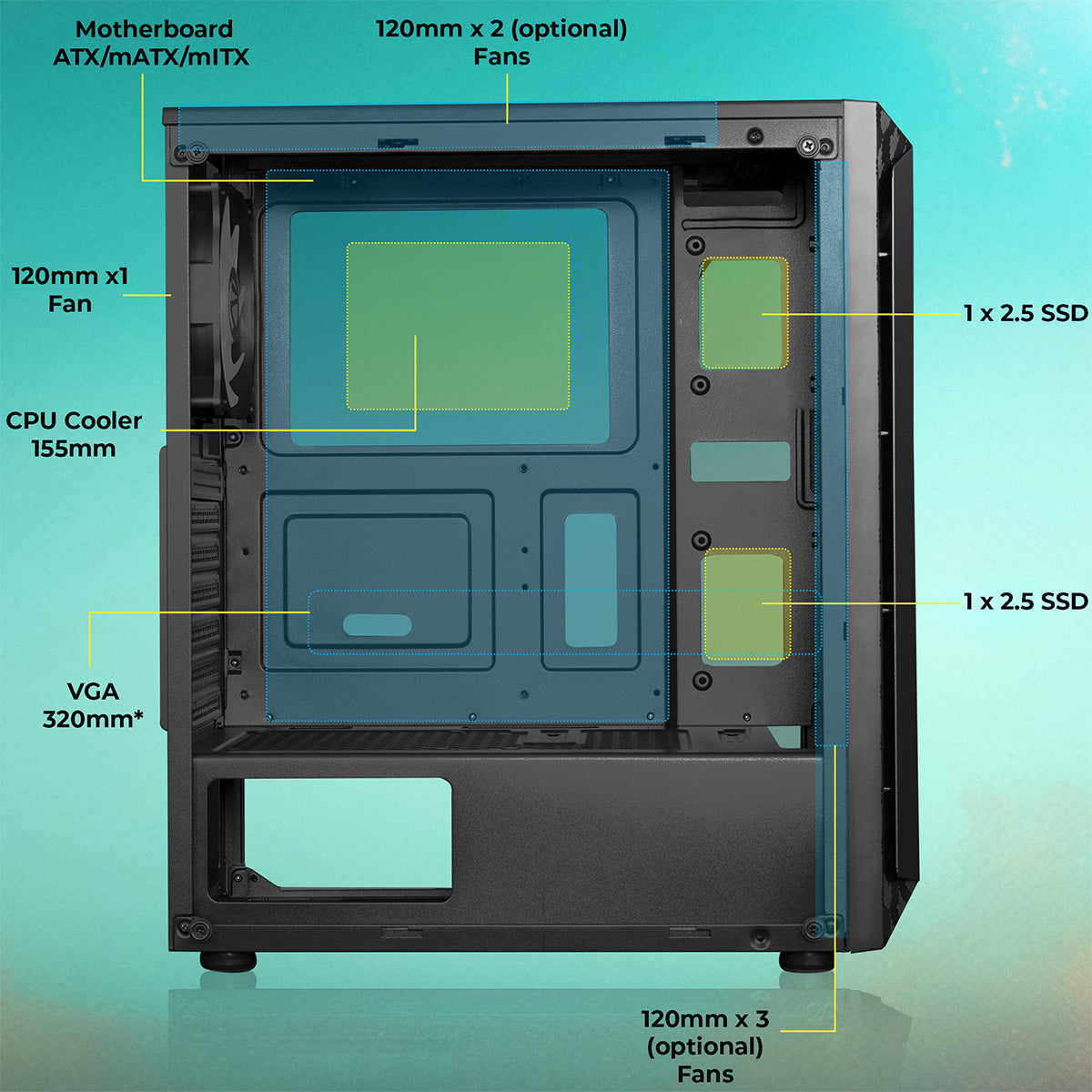Zeb-Atomic - Gaming Cabinet - Zebronics