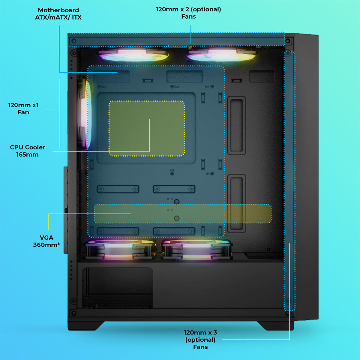 Zeb-Aurora - Gaming Cabinet - Zebronics