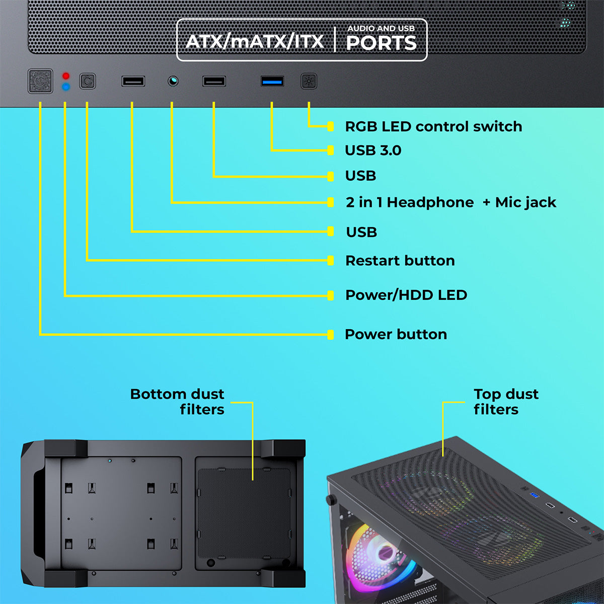 Zeb-Aurora - Gaming Cabinet - Zebronics