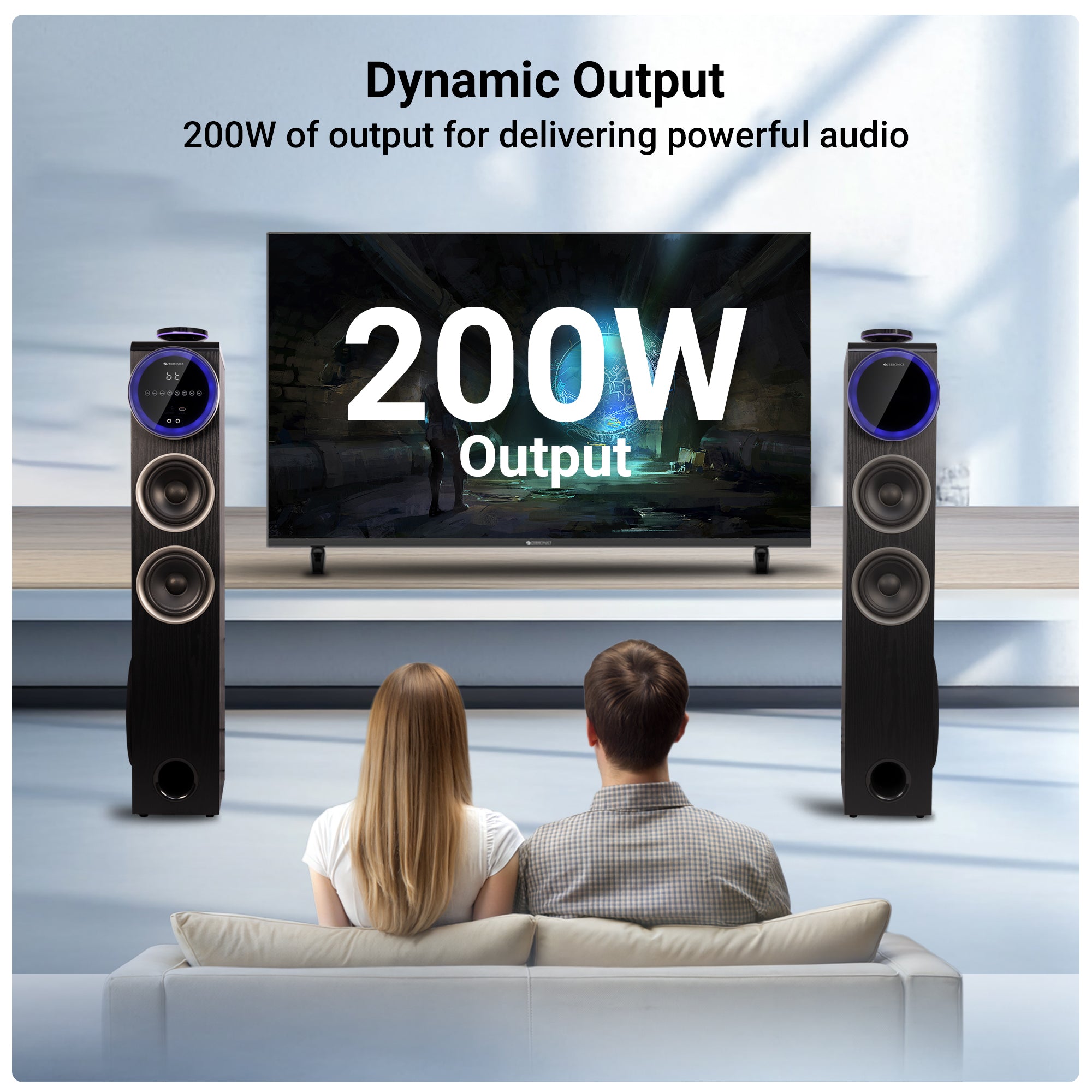 Zebronics - Zeb-BTM8801RUCF - Tower Speaker - Dynamic 200W output