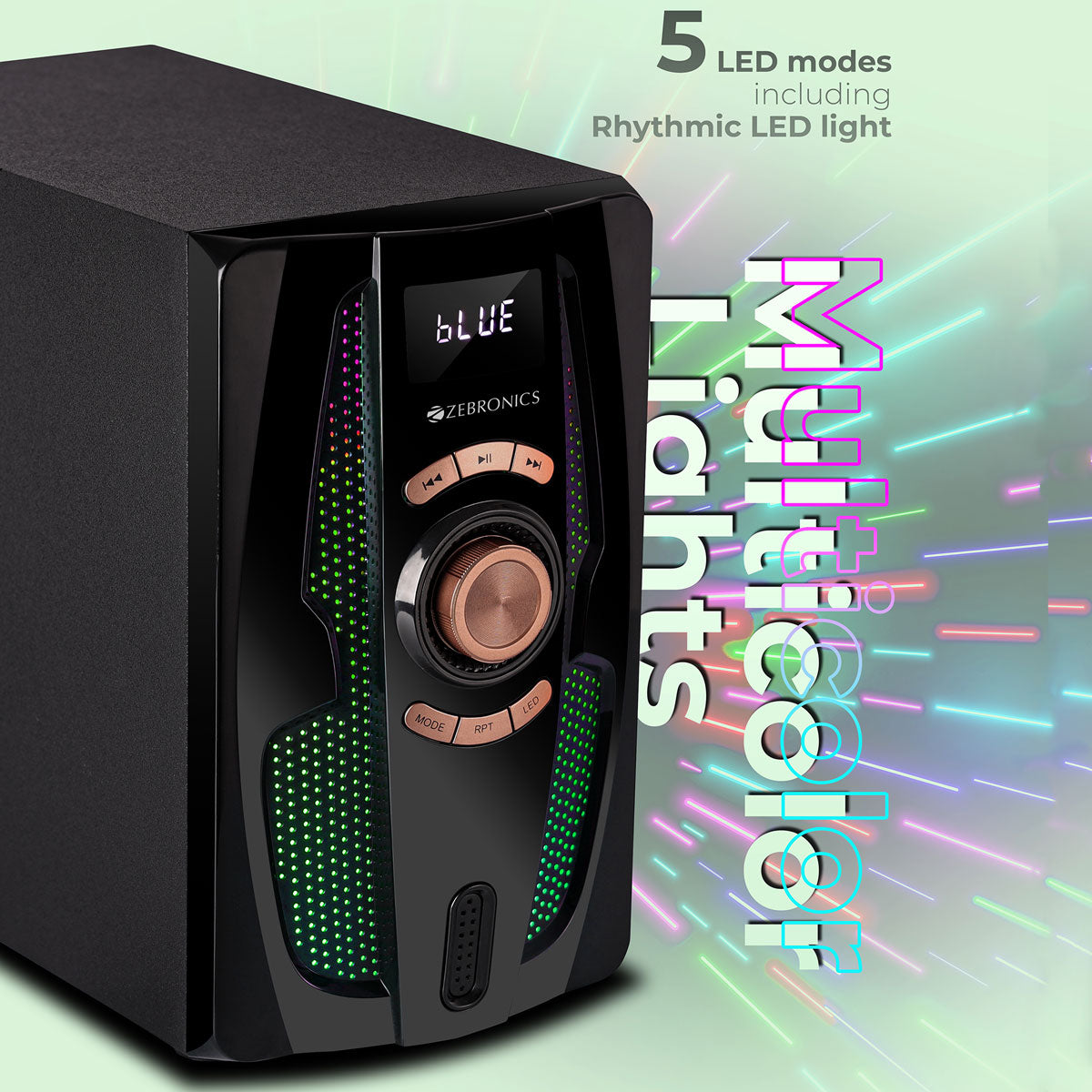 Zebronics - Zeb basso 200 - 5.1 channel speaker - Multicolor lights