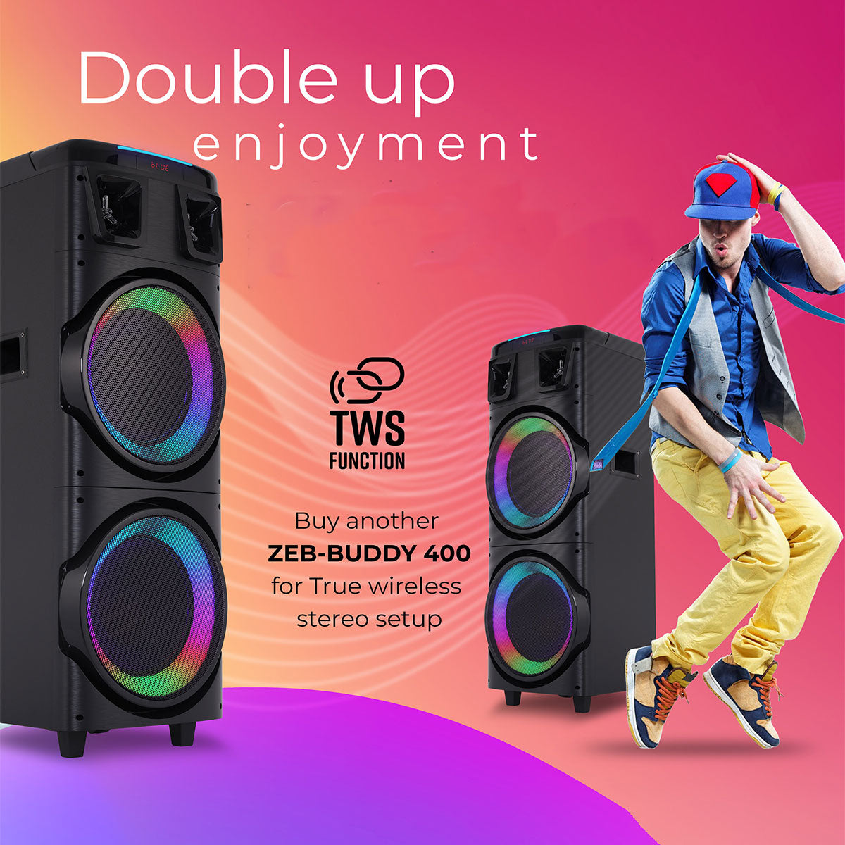 Zebronics buddy Dj speaker TWS function