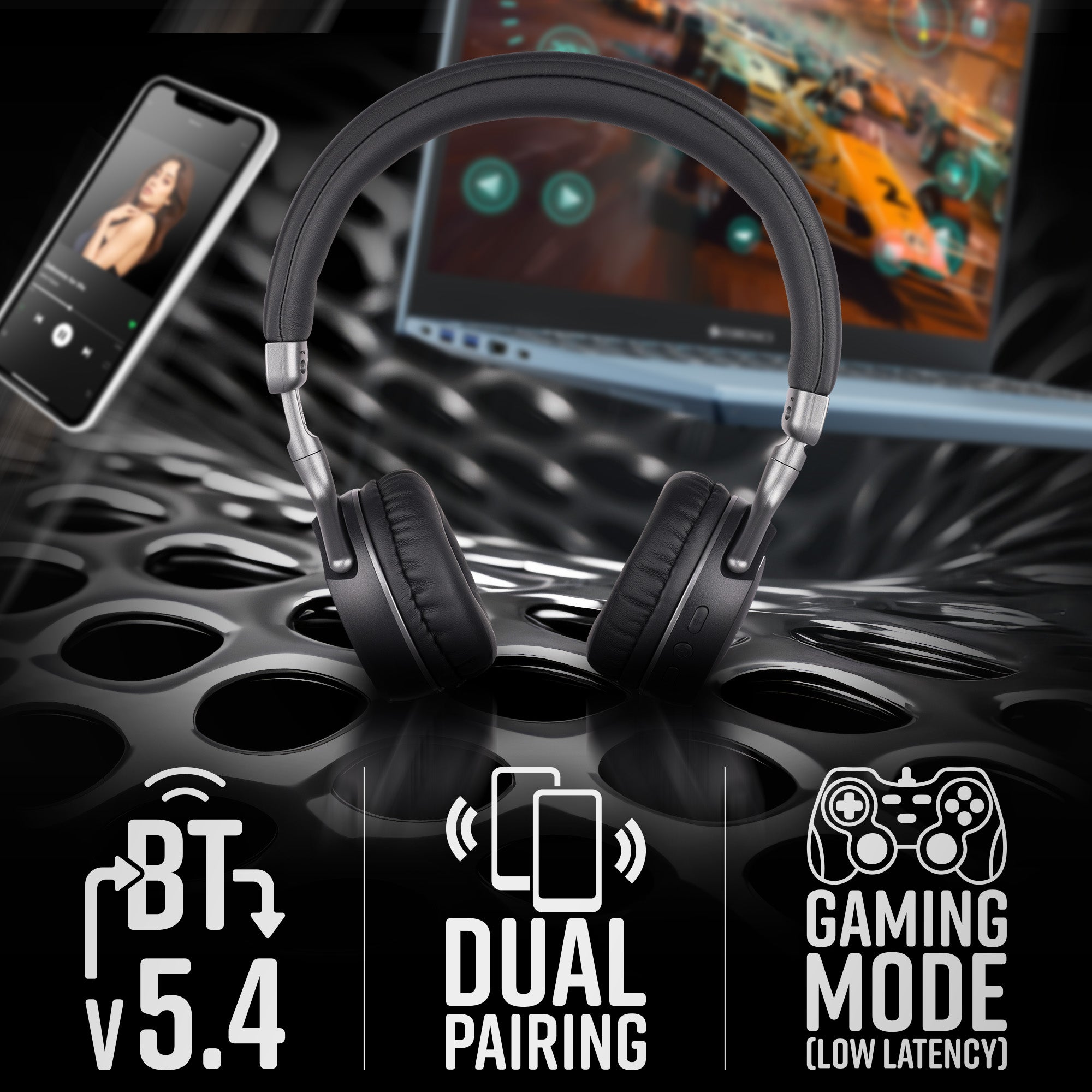 Zebronics Duke 2 black Wireless headphone - gaming mode