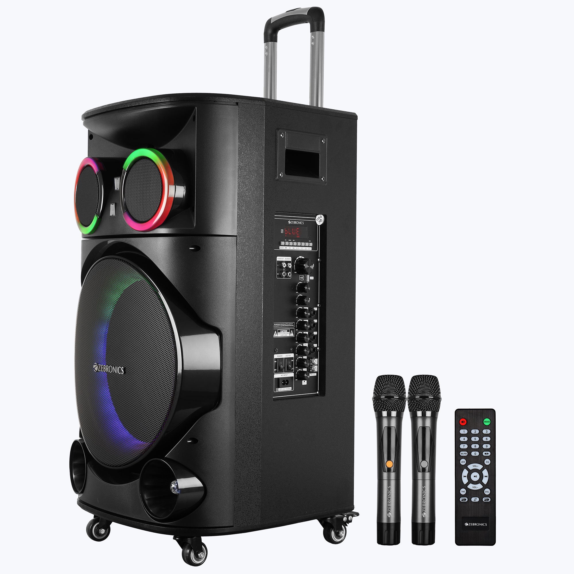 Zeb-Ginox Plus - Trolley Speaker - Zebronics - Subwoofer with dual microphone and remote