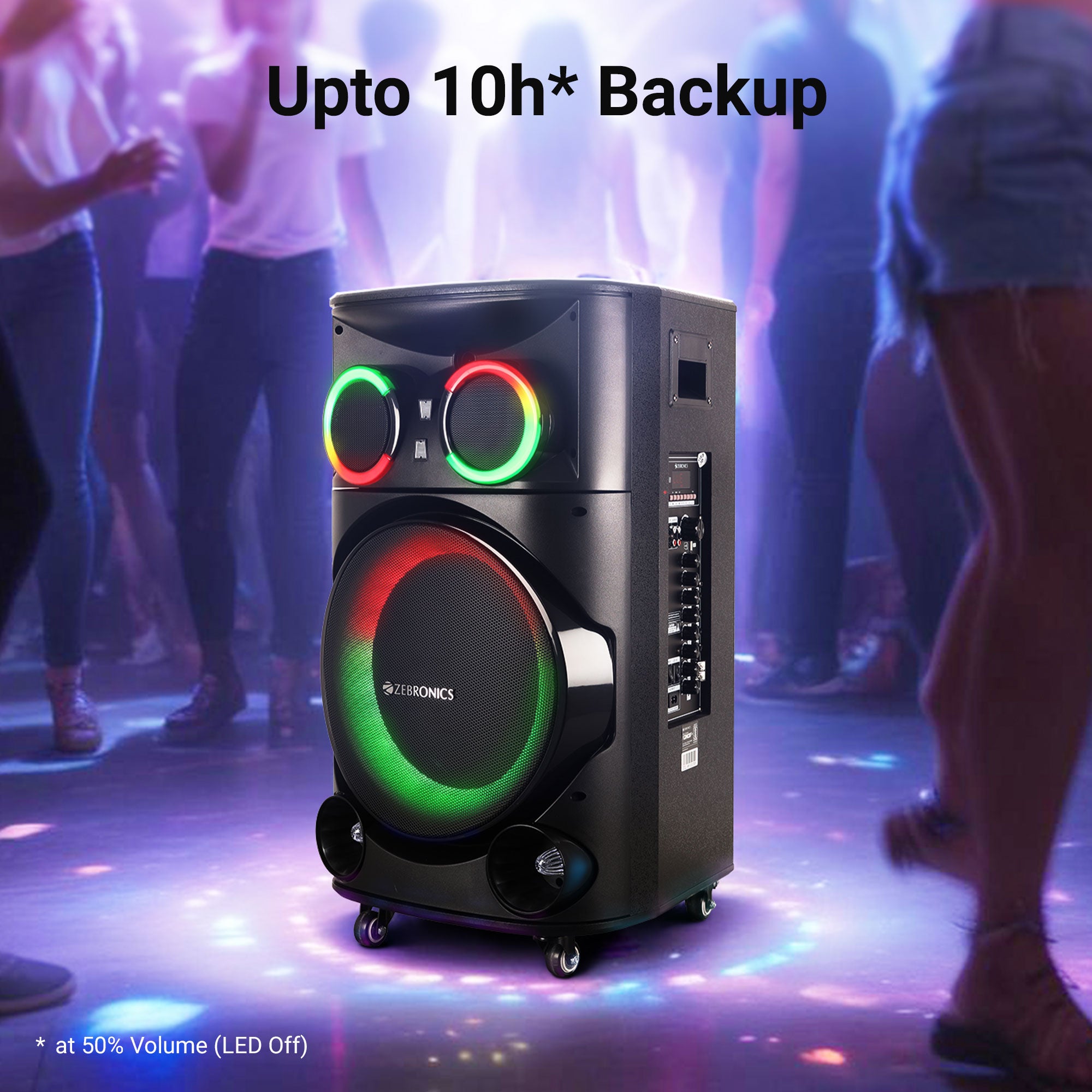 Zeb-Ginox Plus - Trolley Speaker - Zebronics - Speaker placed in dance floor with 10h backup