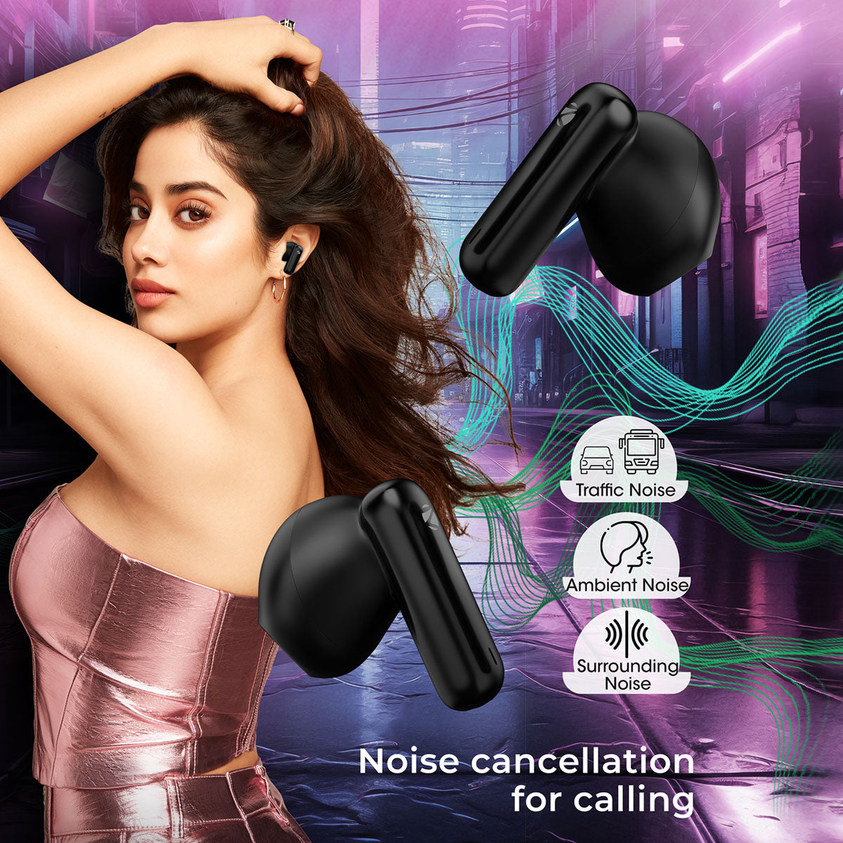 Zeb Glacier - ZeBronics - Wireless earbuds - noise cancellation for calling