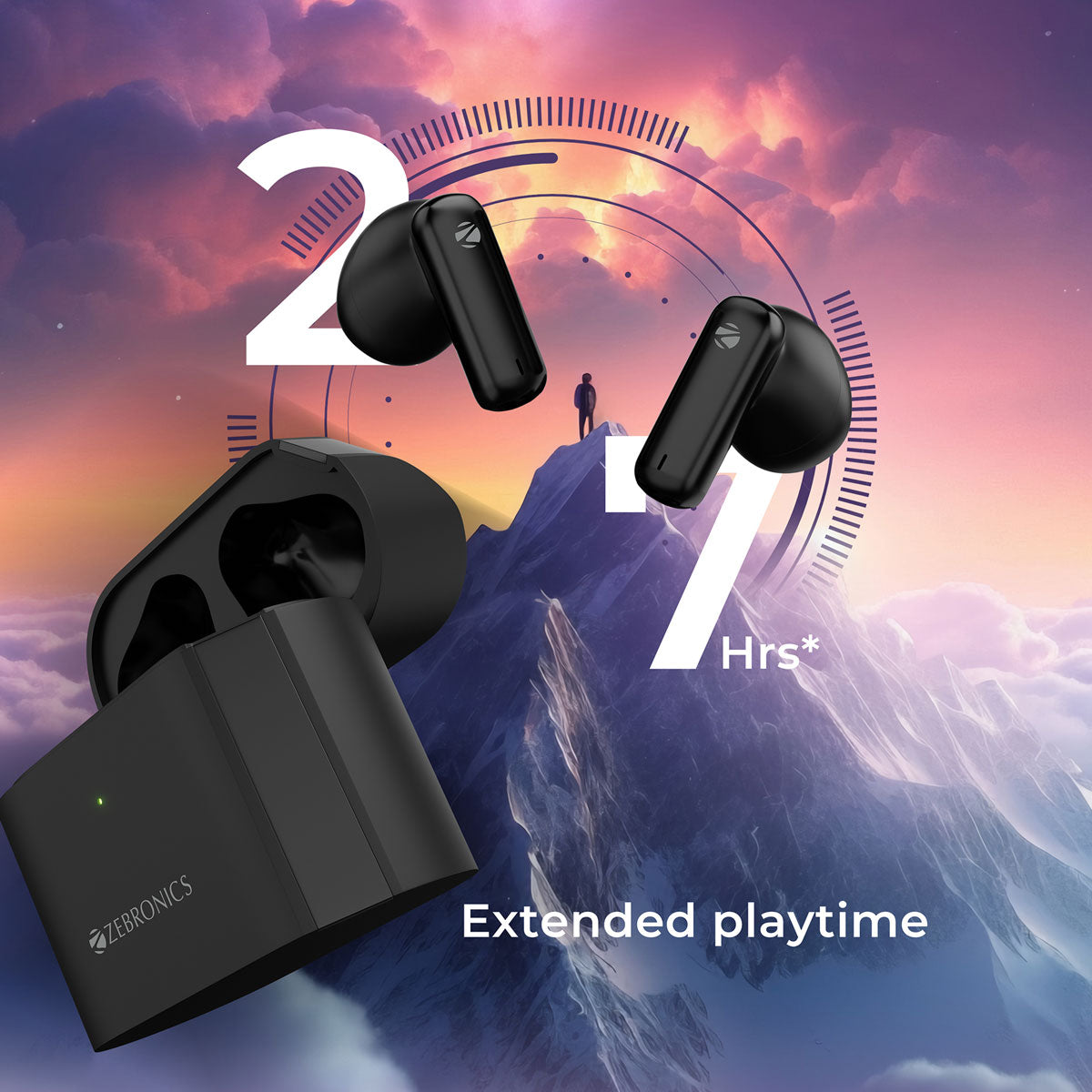Zeb Glacier - ZeBronics - Wireless earbuds - 27h Extended Playtime