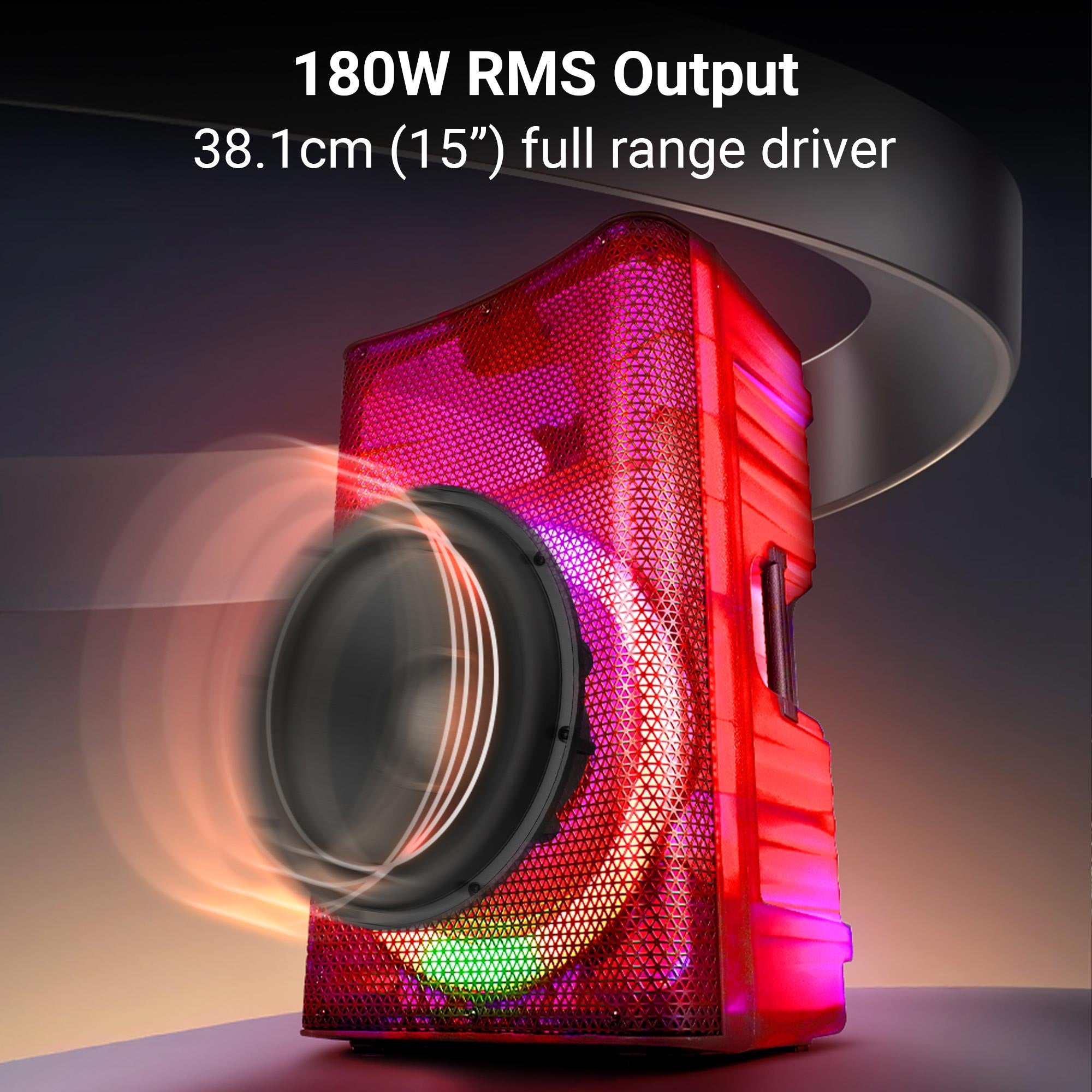 Zebronics glowbox 15A DJ speaker - 180W output