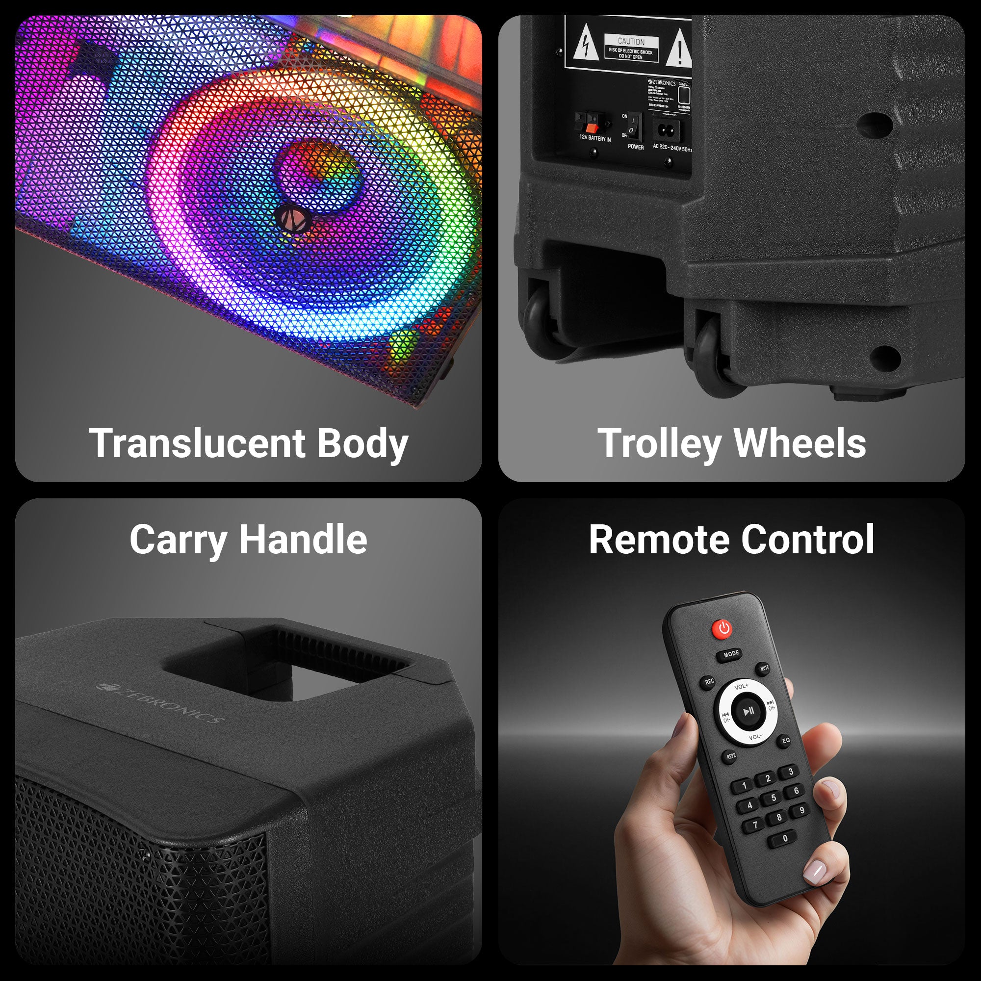 Zebronics glowbox 15A DJ speaker - Portable