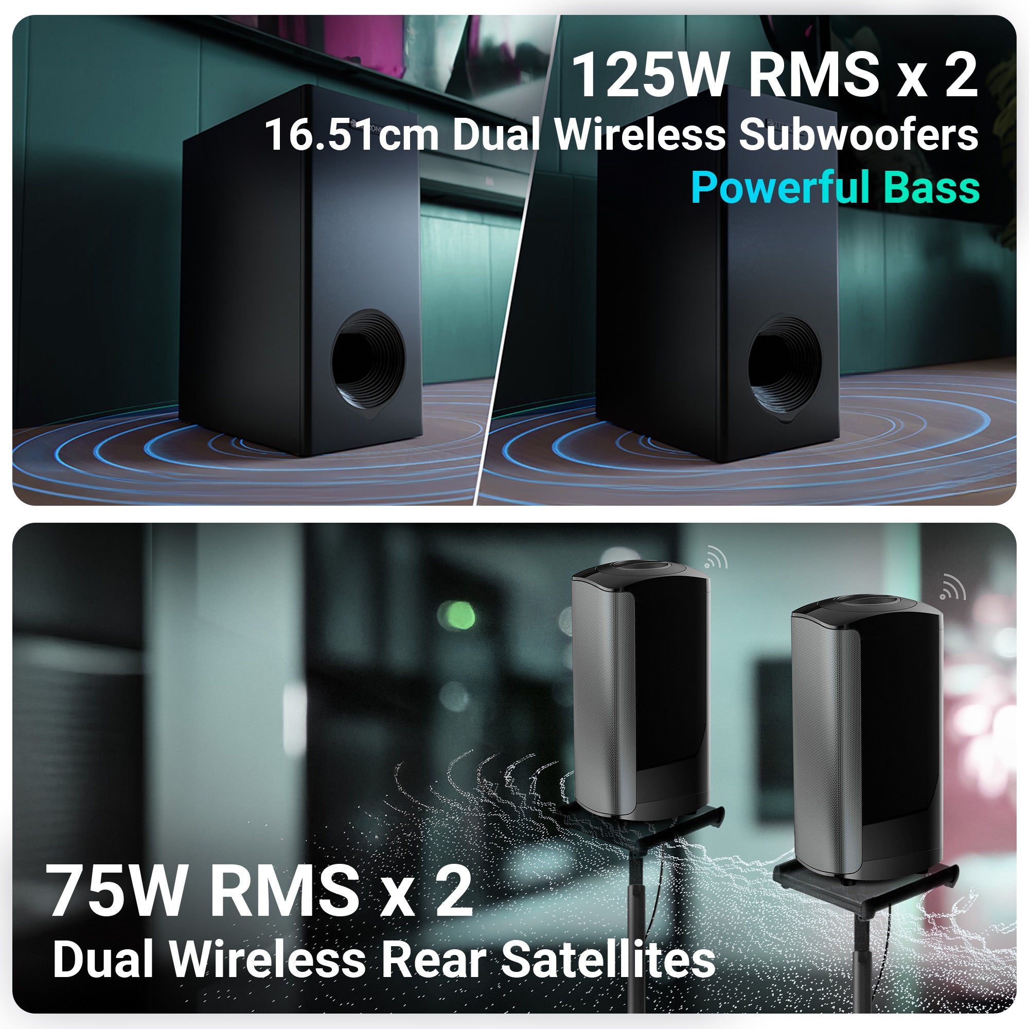 Zebronics Juke Soundbar 9552 with
Wireless Subwoofers