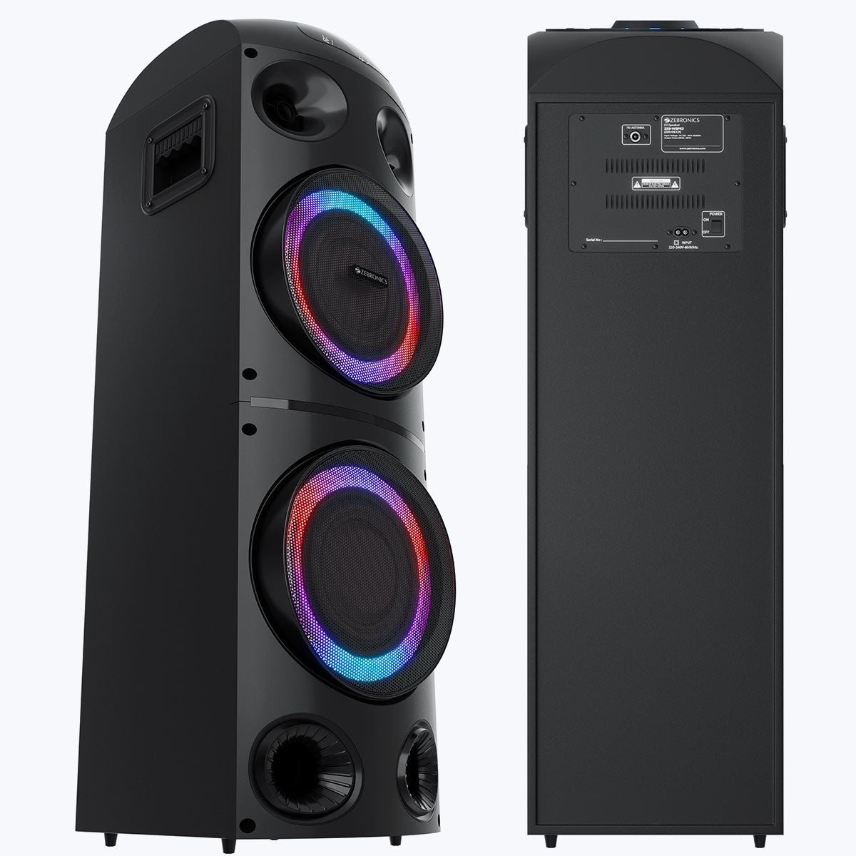 Zeb-Knock - DJ Speaker - Zebronics - back and left side product view