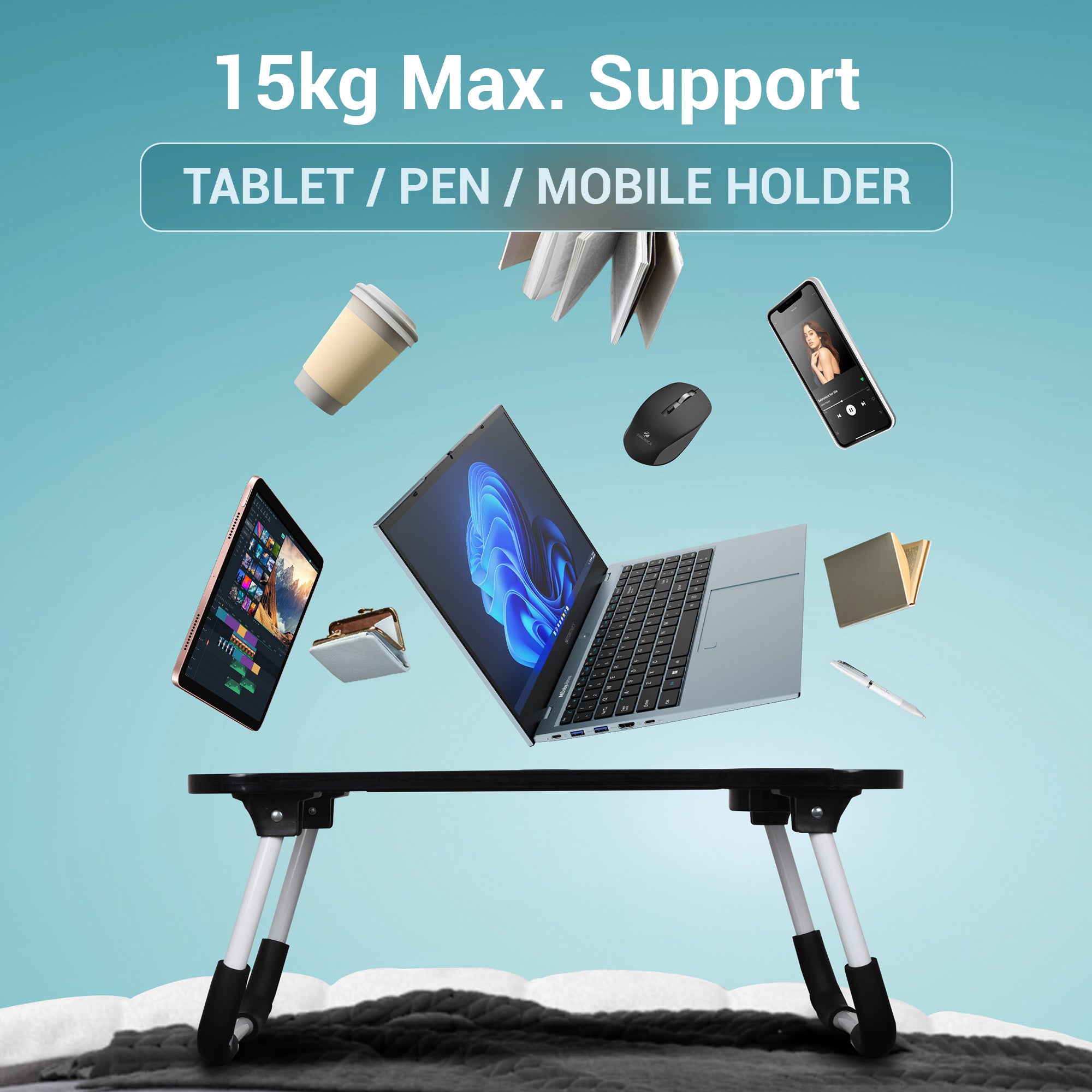 Zeb-Lapdesk X1 - Foldable Laptop Table - Zebronics