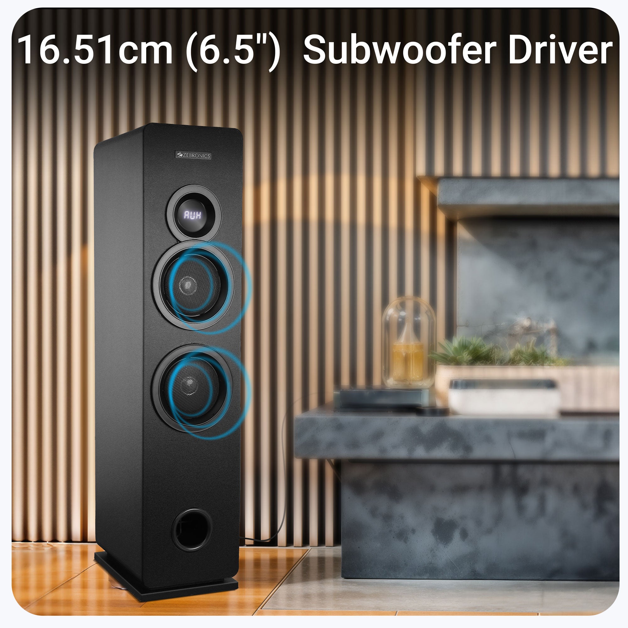 Zeb-Legend Max - Tower Speaker - Zebronics - subwoofer driver