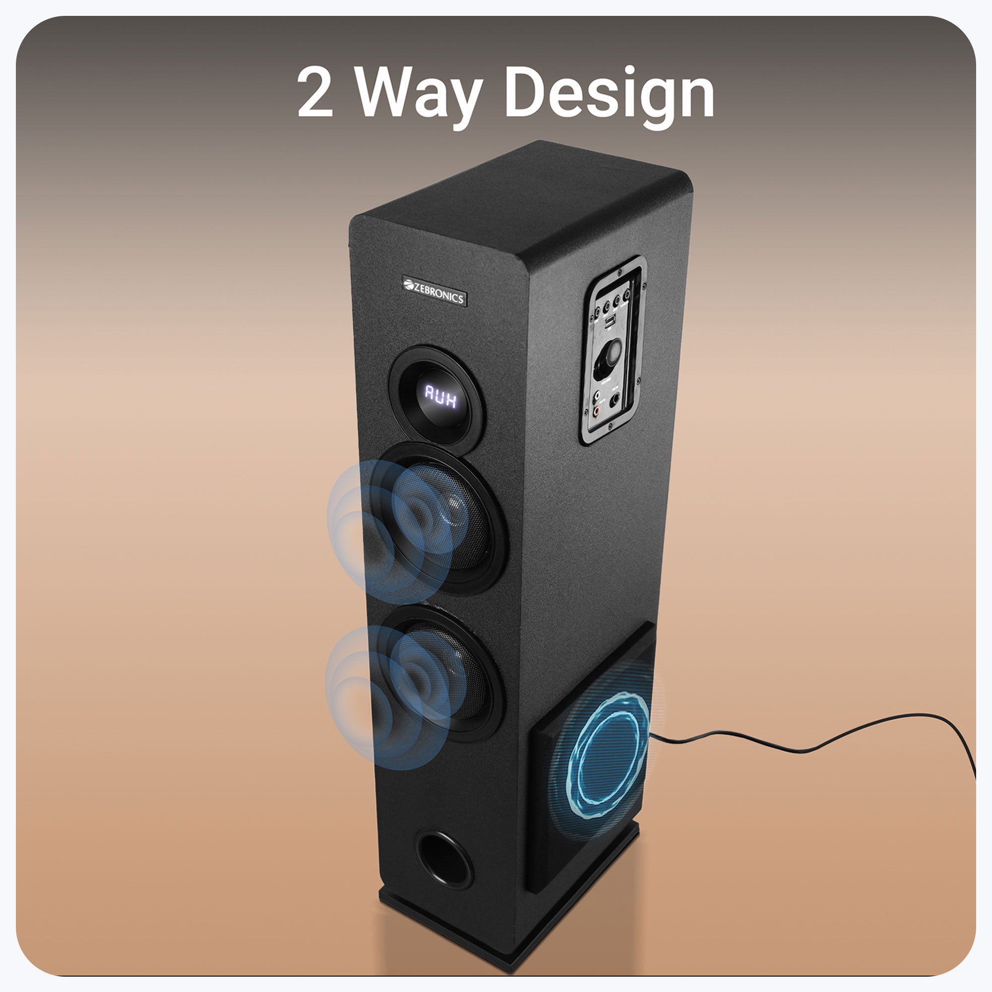 Zeb-Legend Max - Tower Speaker - Zebronics - 2 way design