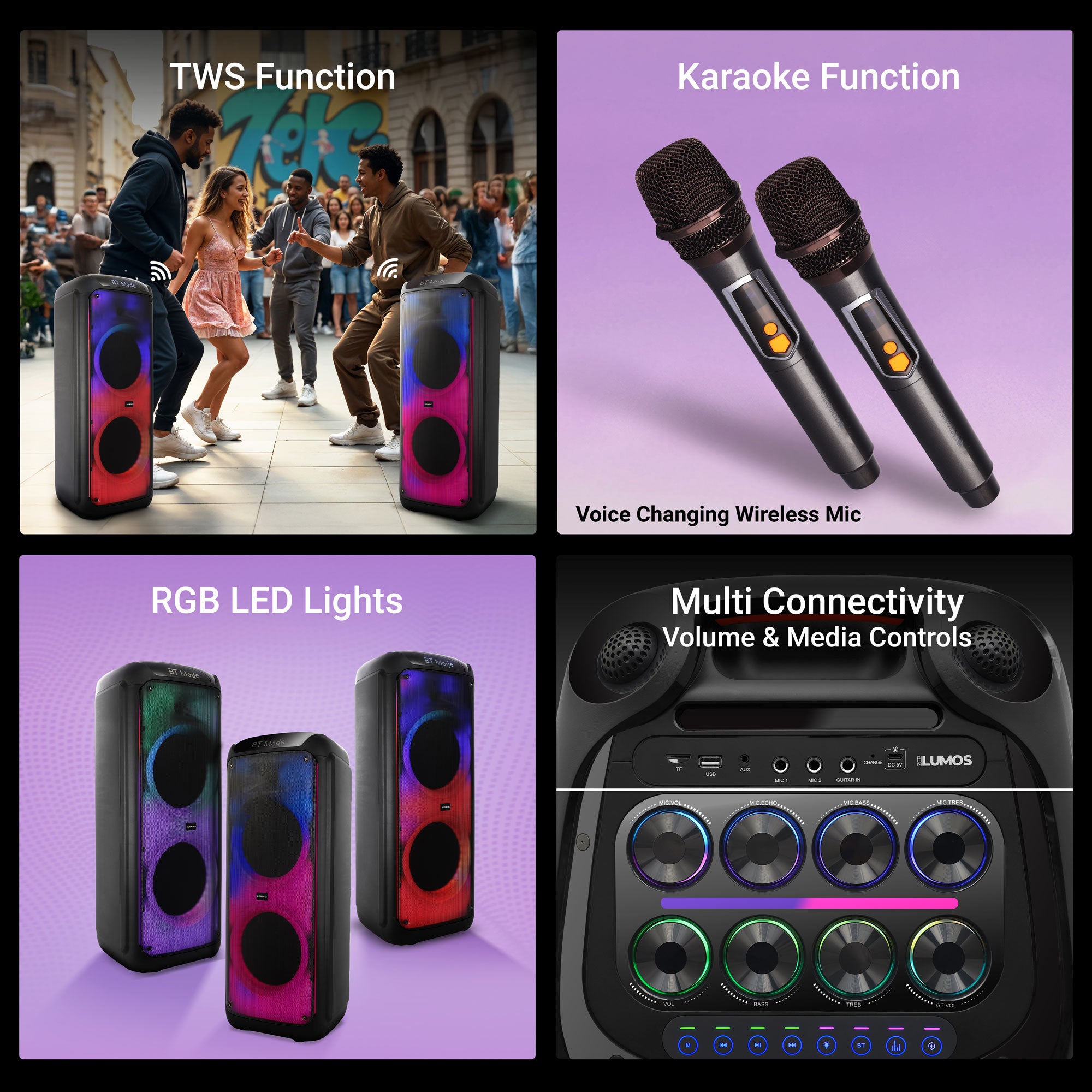 Zebronics lumos DJ speaker - product main features