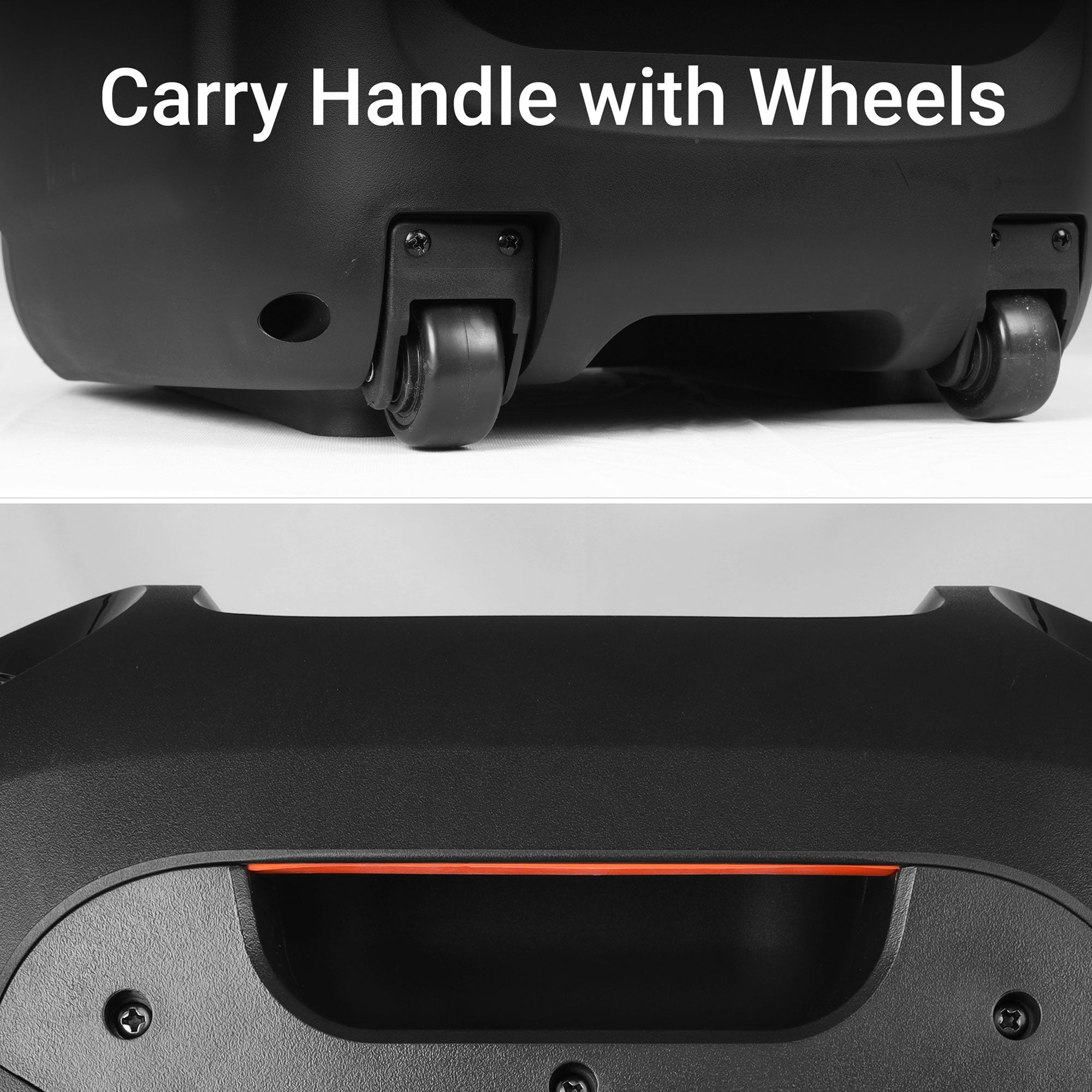 Zebronics lumos DJ speaker - carry handle with wheels makes it portable