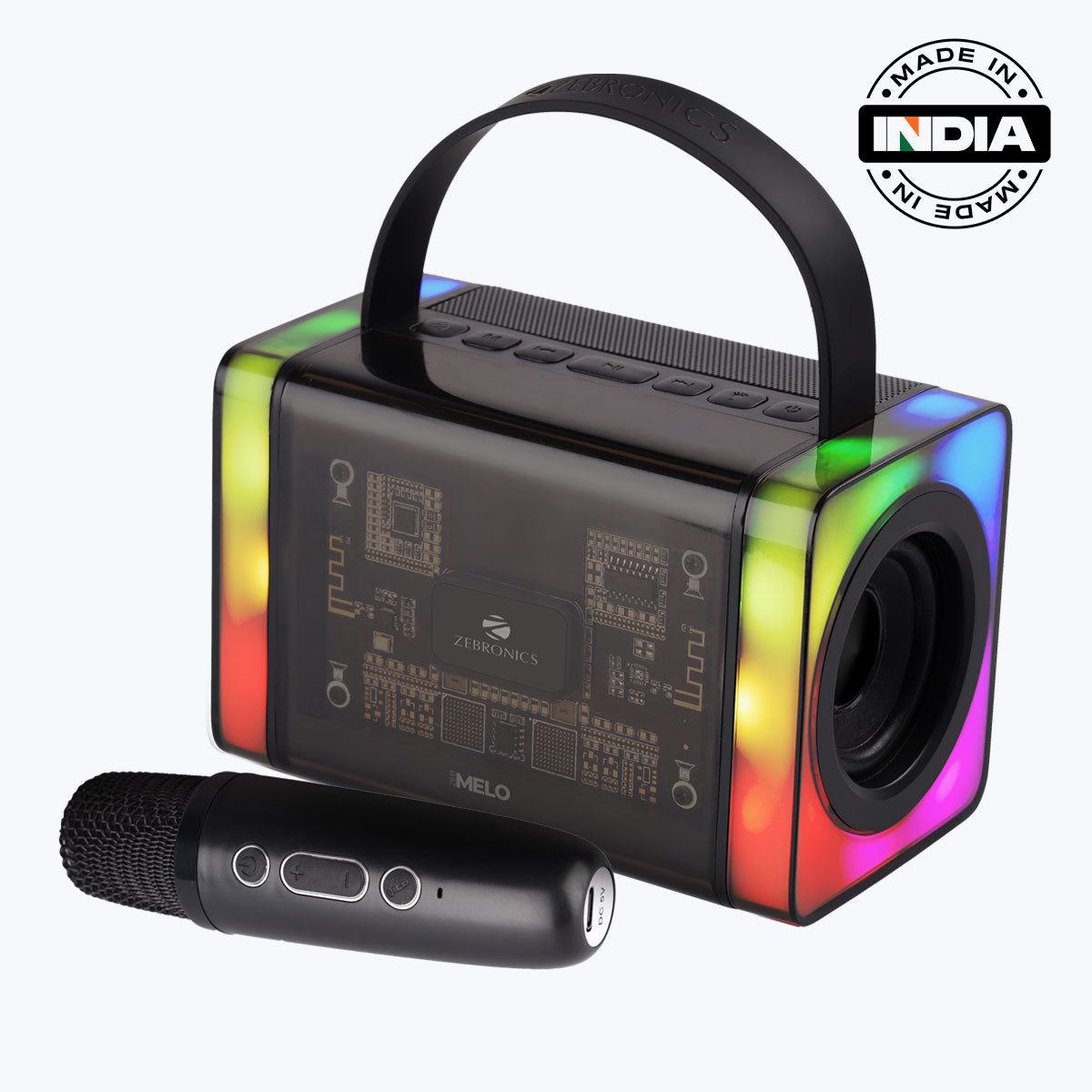 Zebronics Melo Black Wireless speaker with Wireless mic for karaoke