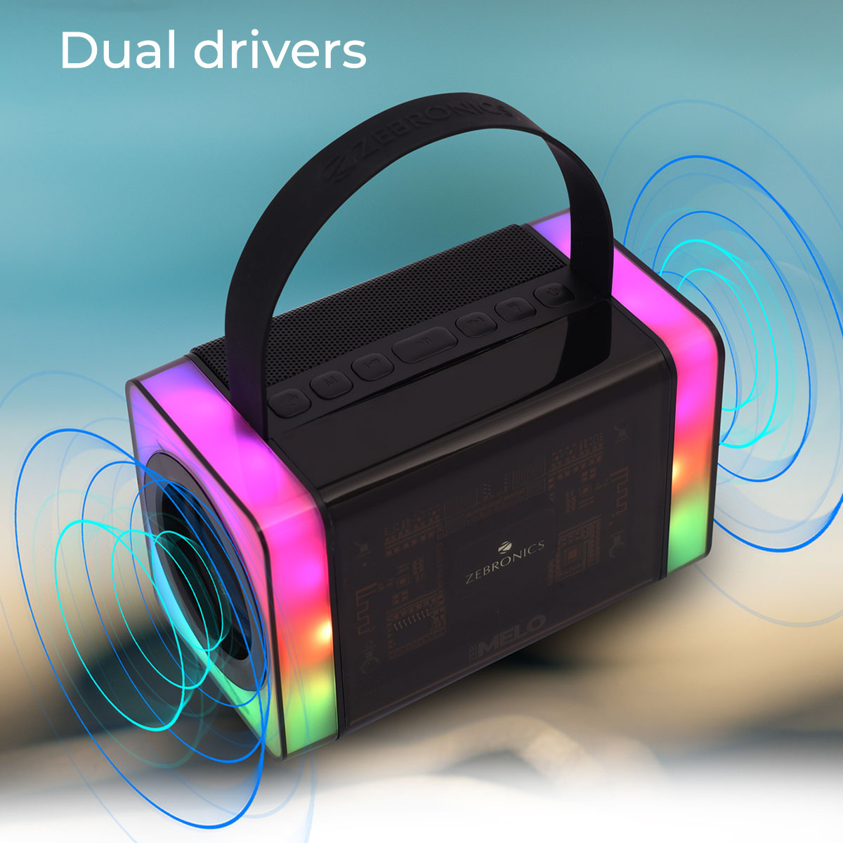 Zeb-Melo - Wireless Speaker - Zebronics - Dual drivers
