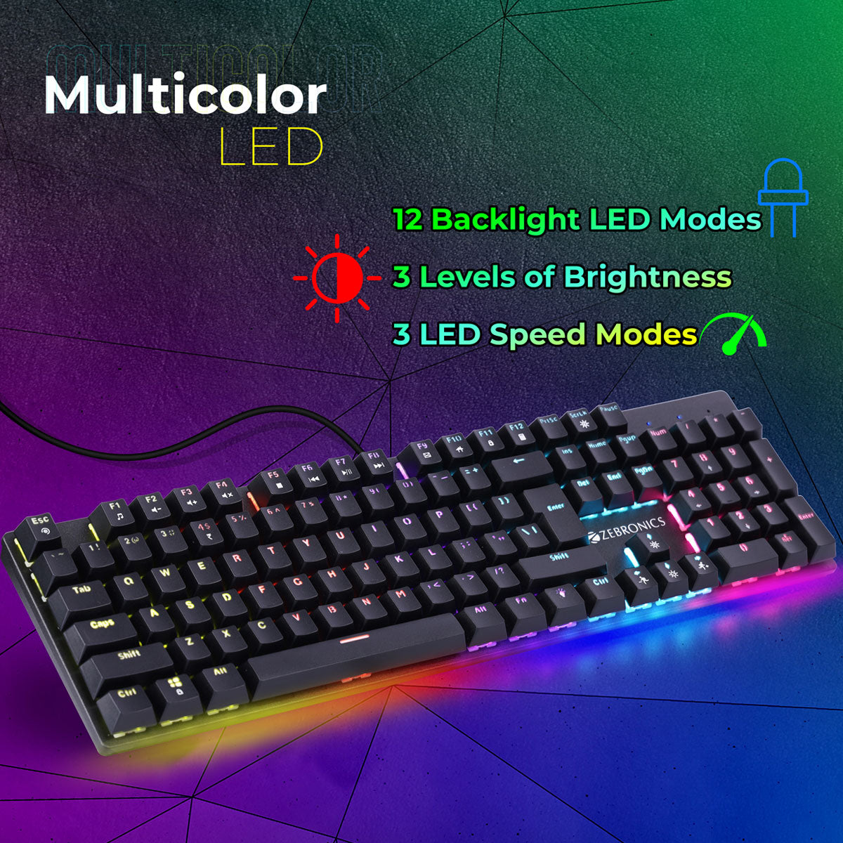 Zeb-Nitro Plus (K40011M) - Mechanical Keyboard - Zebronics