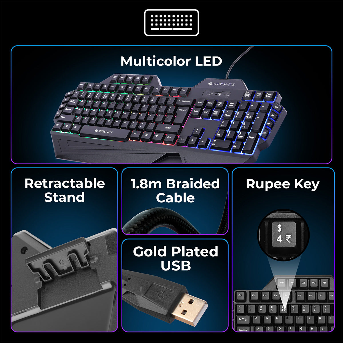 Zeb-Optimus - Keyboard and mouse combo - Zebronics