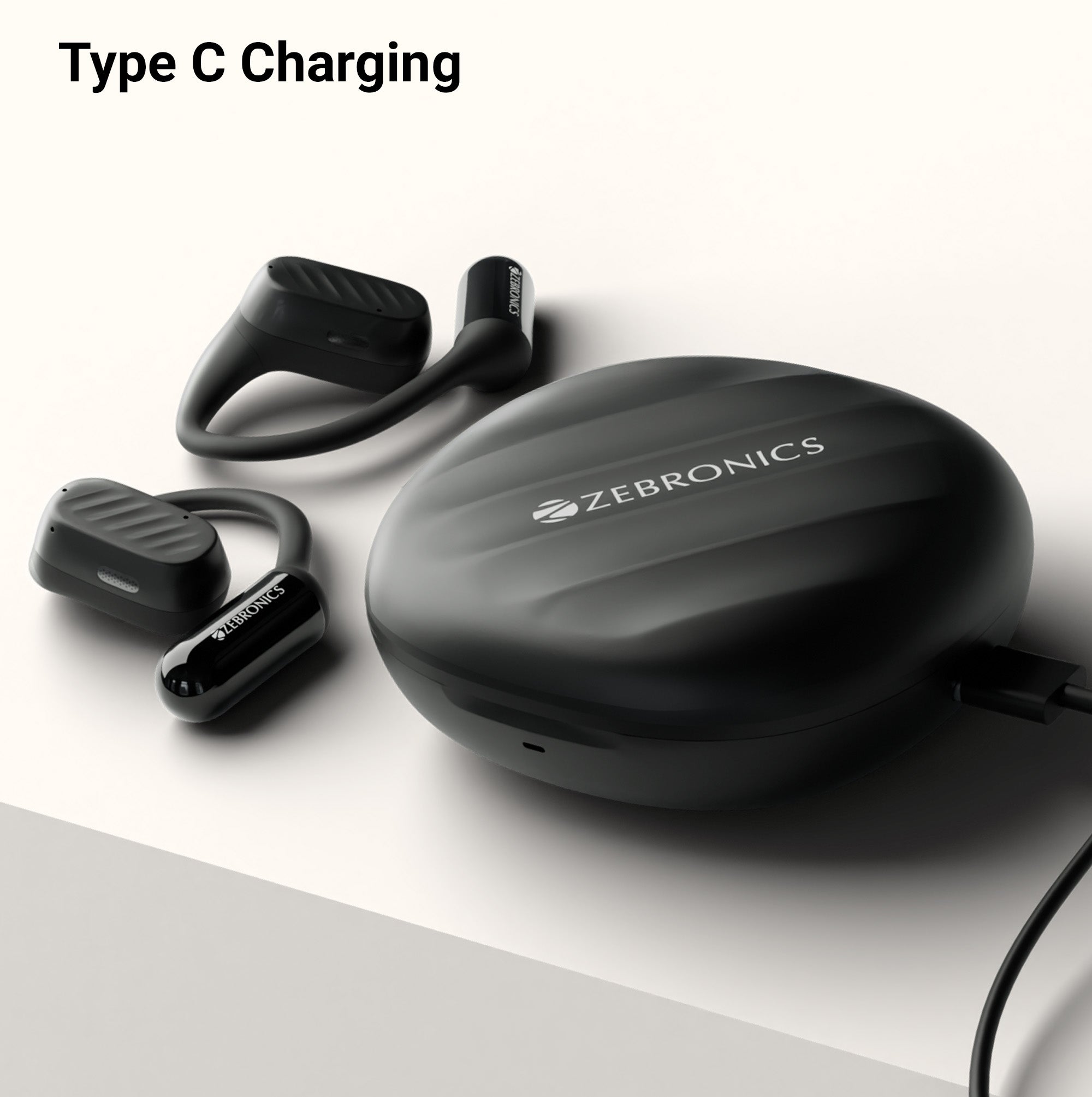 Zebronics Pods O2 Wireless Earbuds - type c charging
