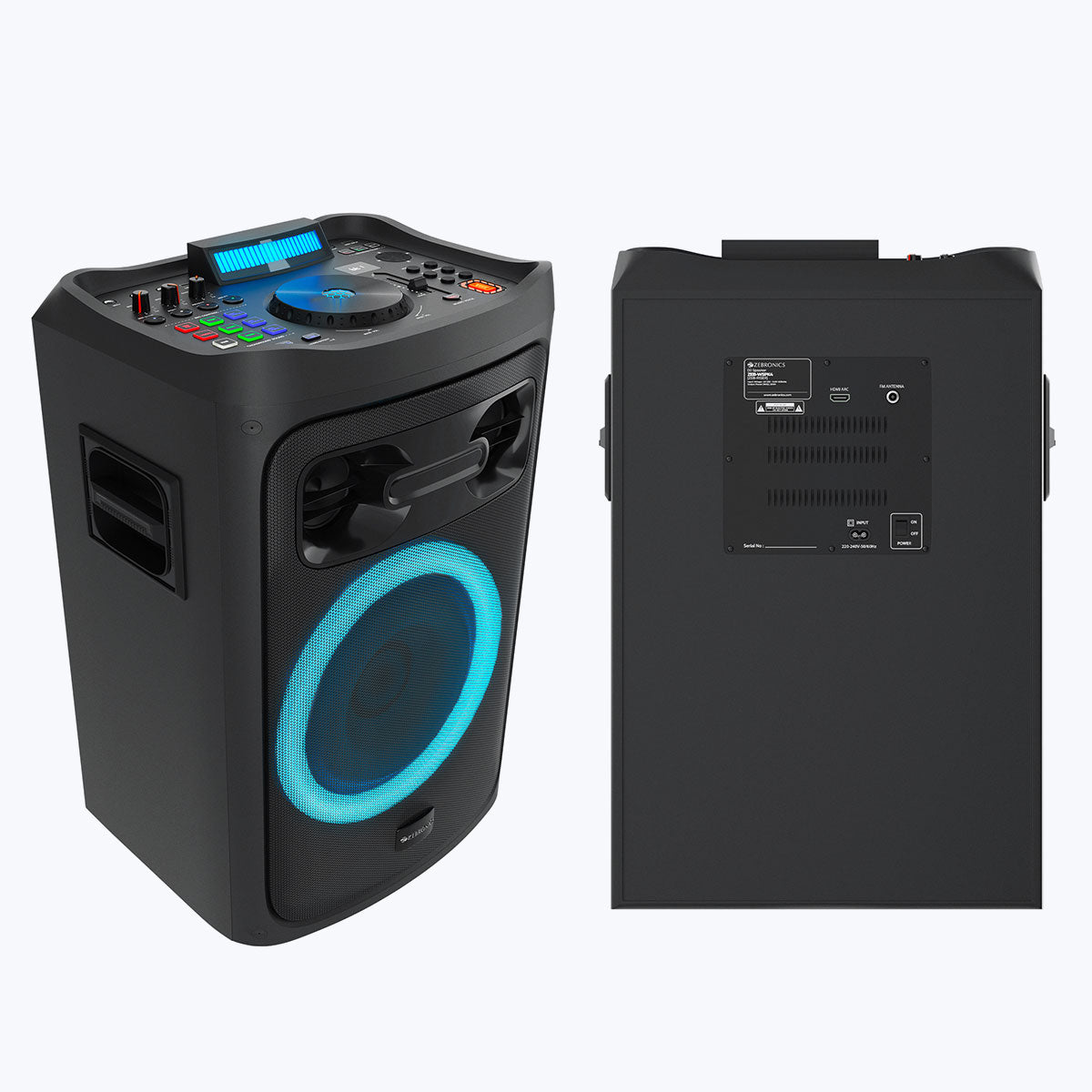 Zeb-Riser - DJ Speaker - Zebronics - back view