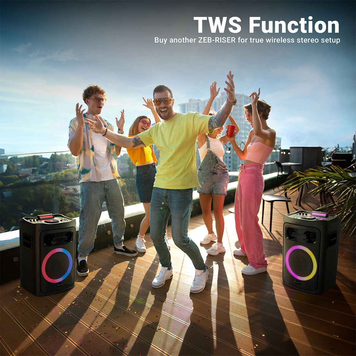 Zeb-Riser - DJ Speaker - Zebronics - TWS function