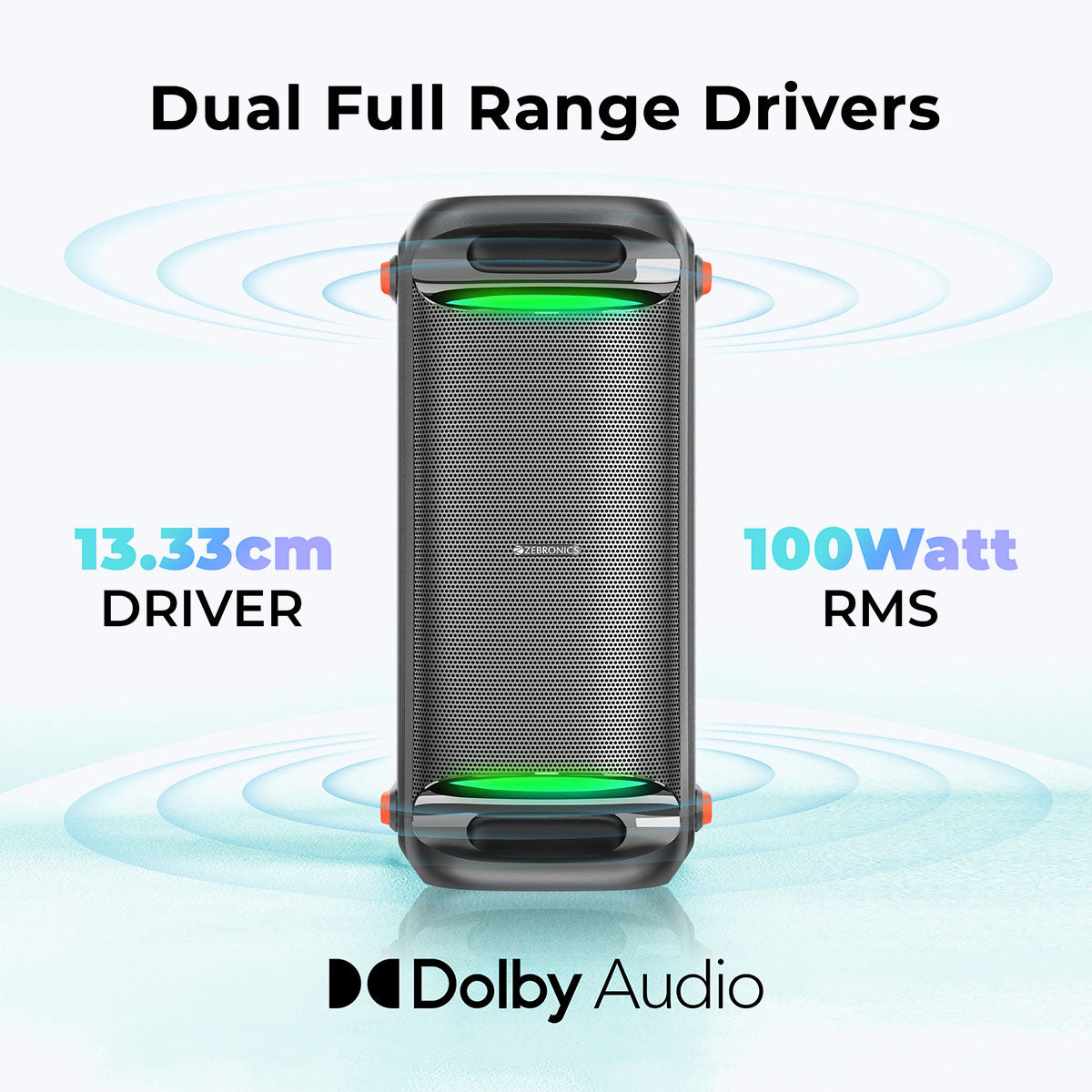 Zeb-Roxor - DJ Speaker - Zebronics - Dual Full Range drivers