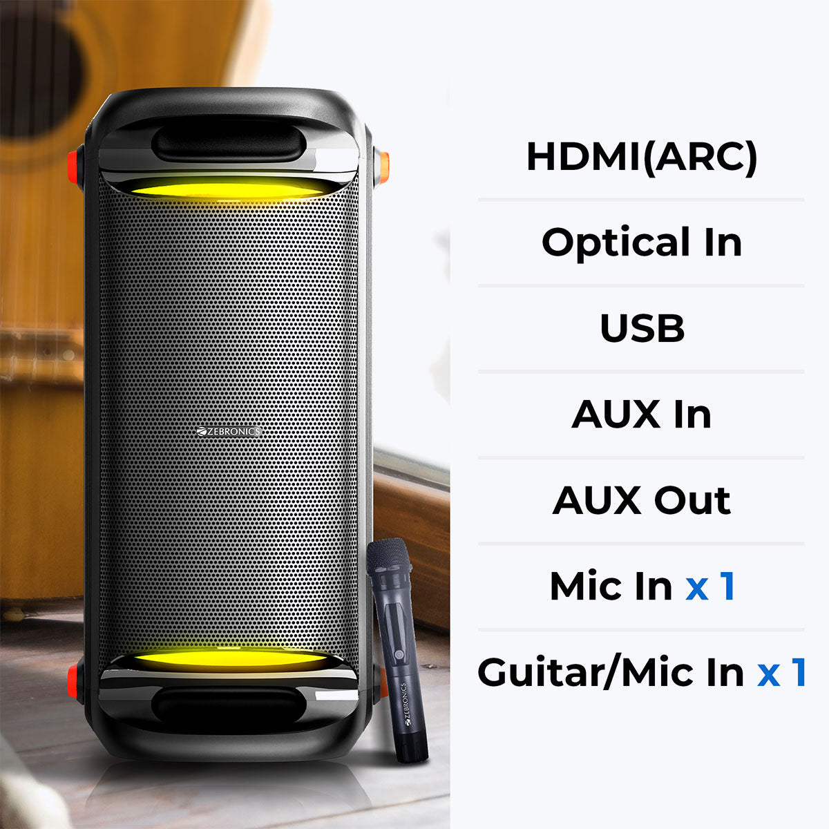 Zeb-Roxor - DJ Speaker - Zebronics - Multiconnectivity