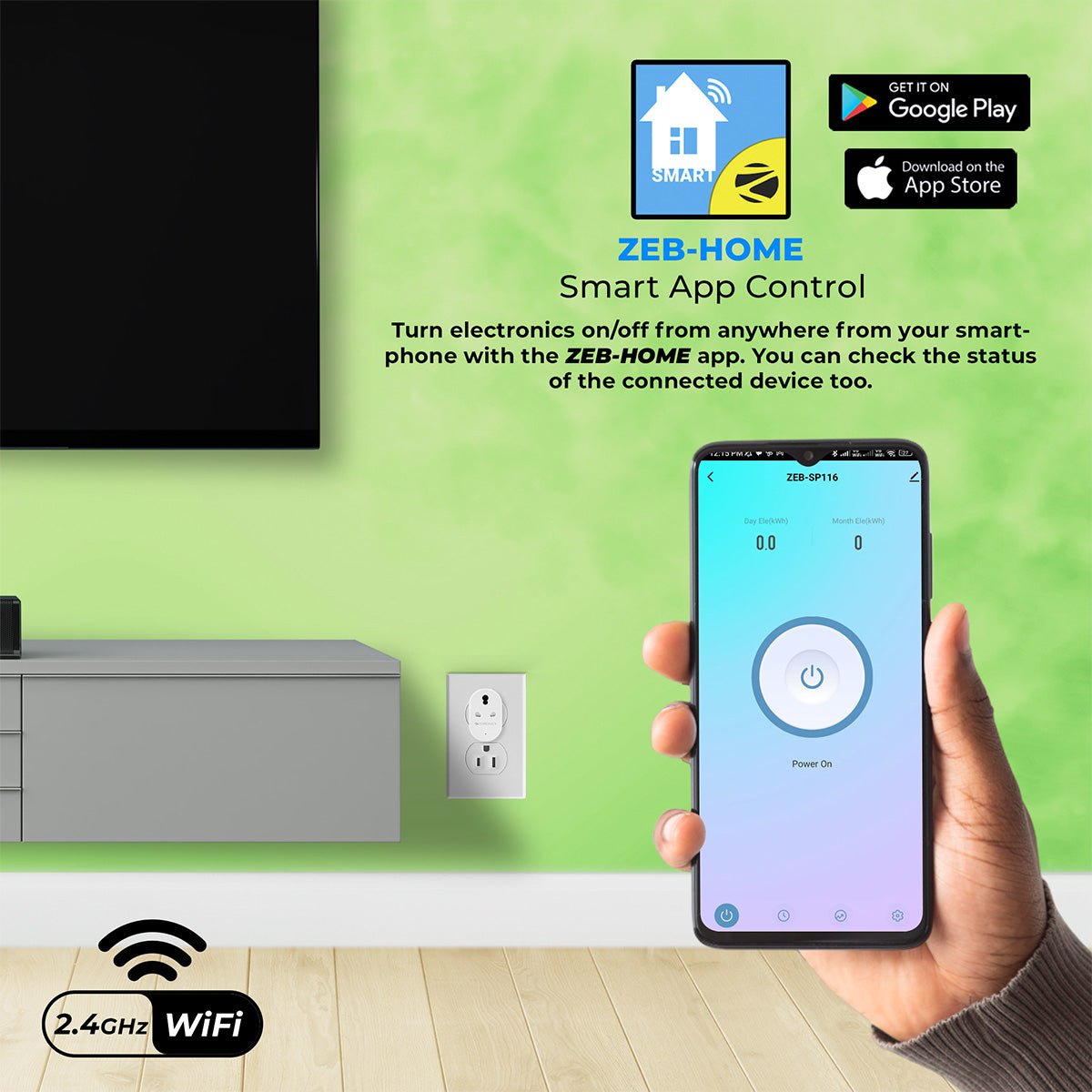 Zeb-SP116 (16A) - Smart WiFI Plug - Zebronics