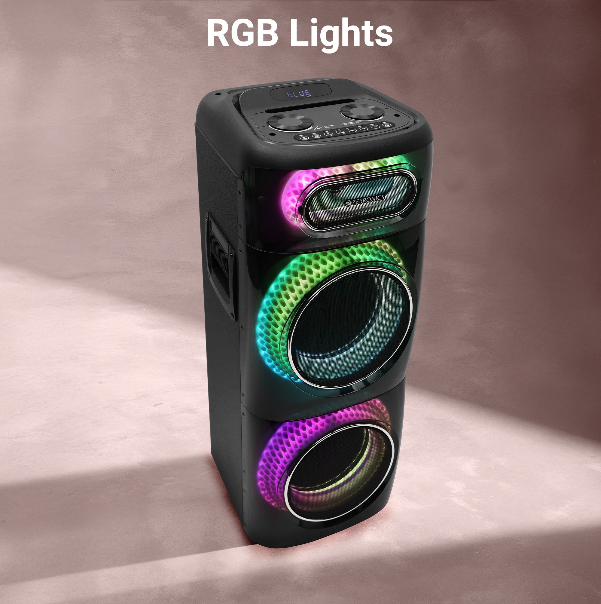 Zebronics Sheen DJ speaker RGB LED lights