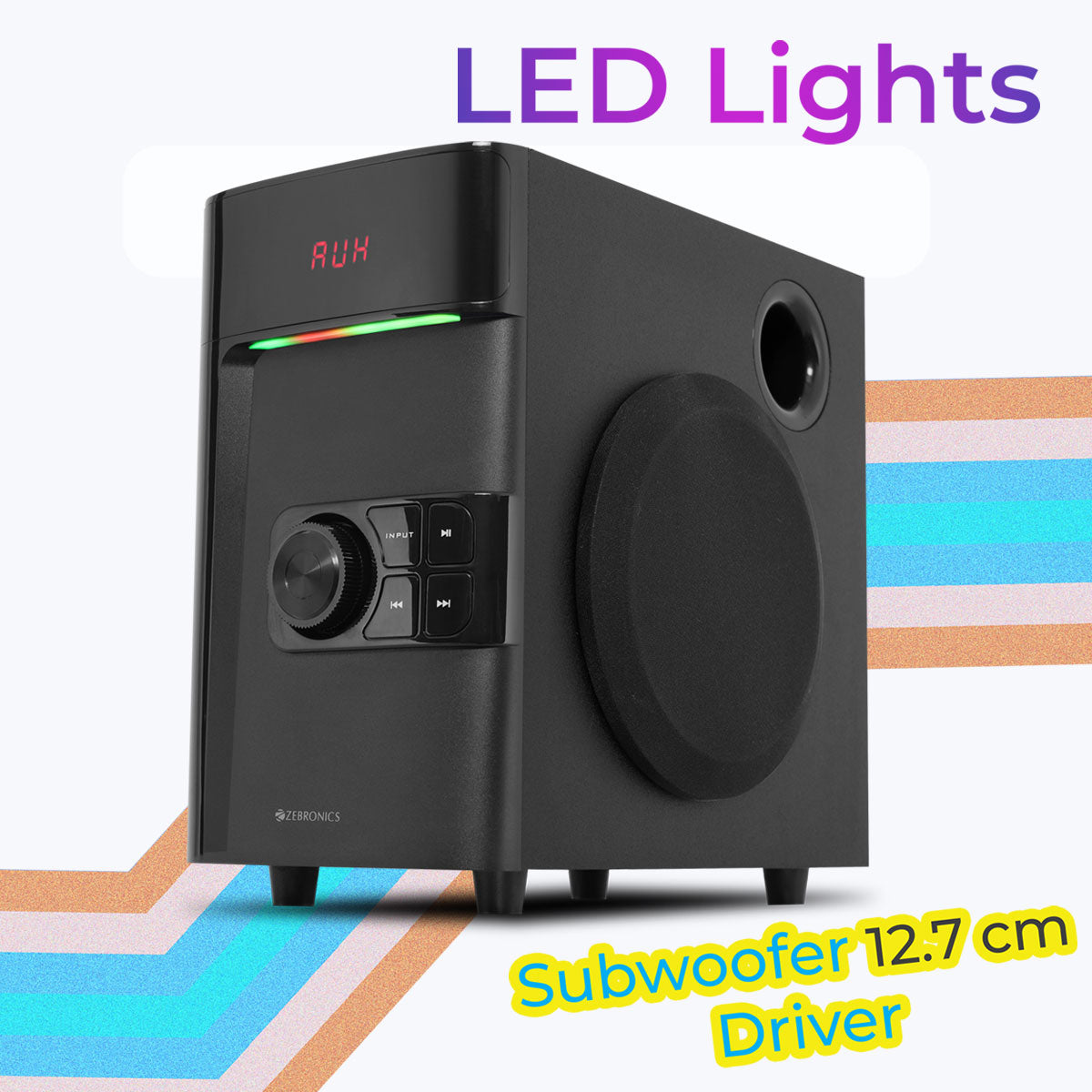 Zeb-Silver 100 - 4.1 Speaker - Zebronics - Subwoofer LED lights