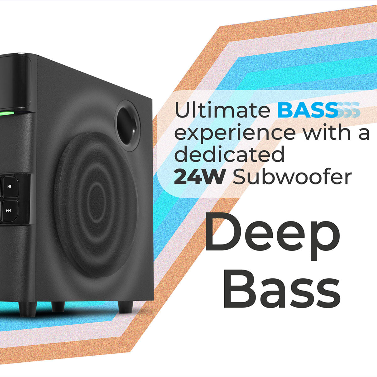 Zeb-Silver 100 - 4.1 Speaker - Zebronics - 24W Subwoofer with Deep Bass