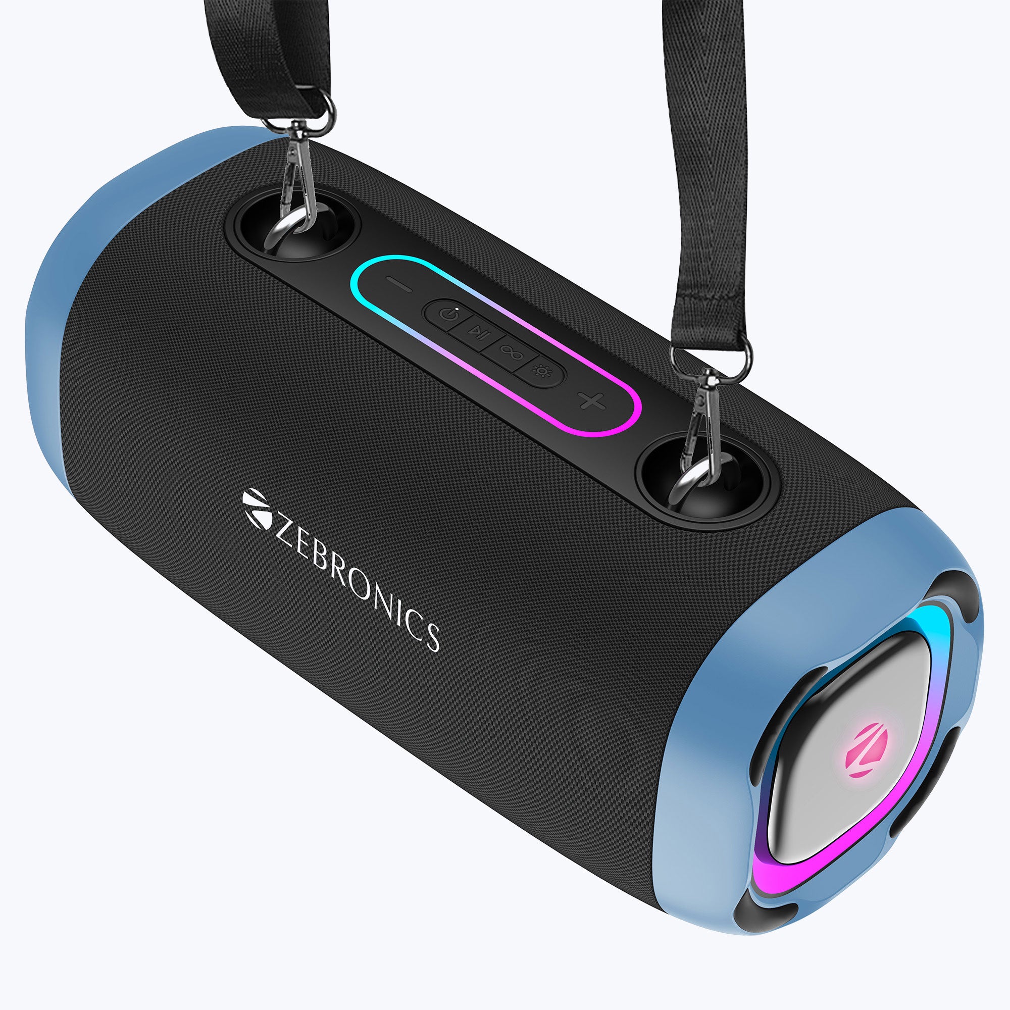 Zebronics Sound feast 85 blue wireless speaker with carry loop