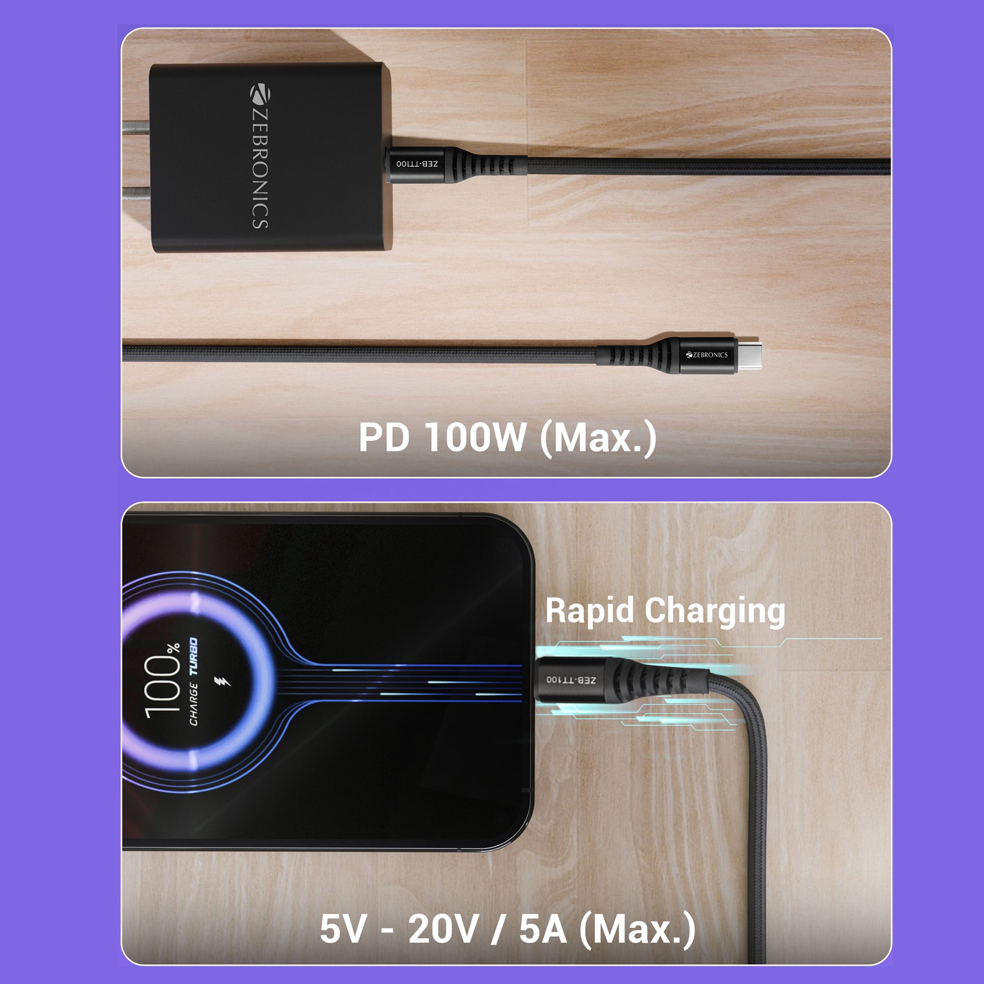 Zeb-TT100 - Type C Cable - Zebronics