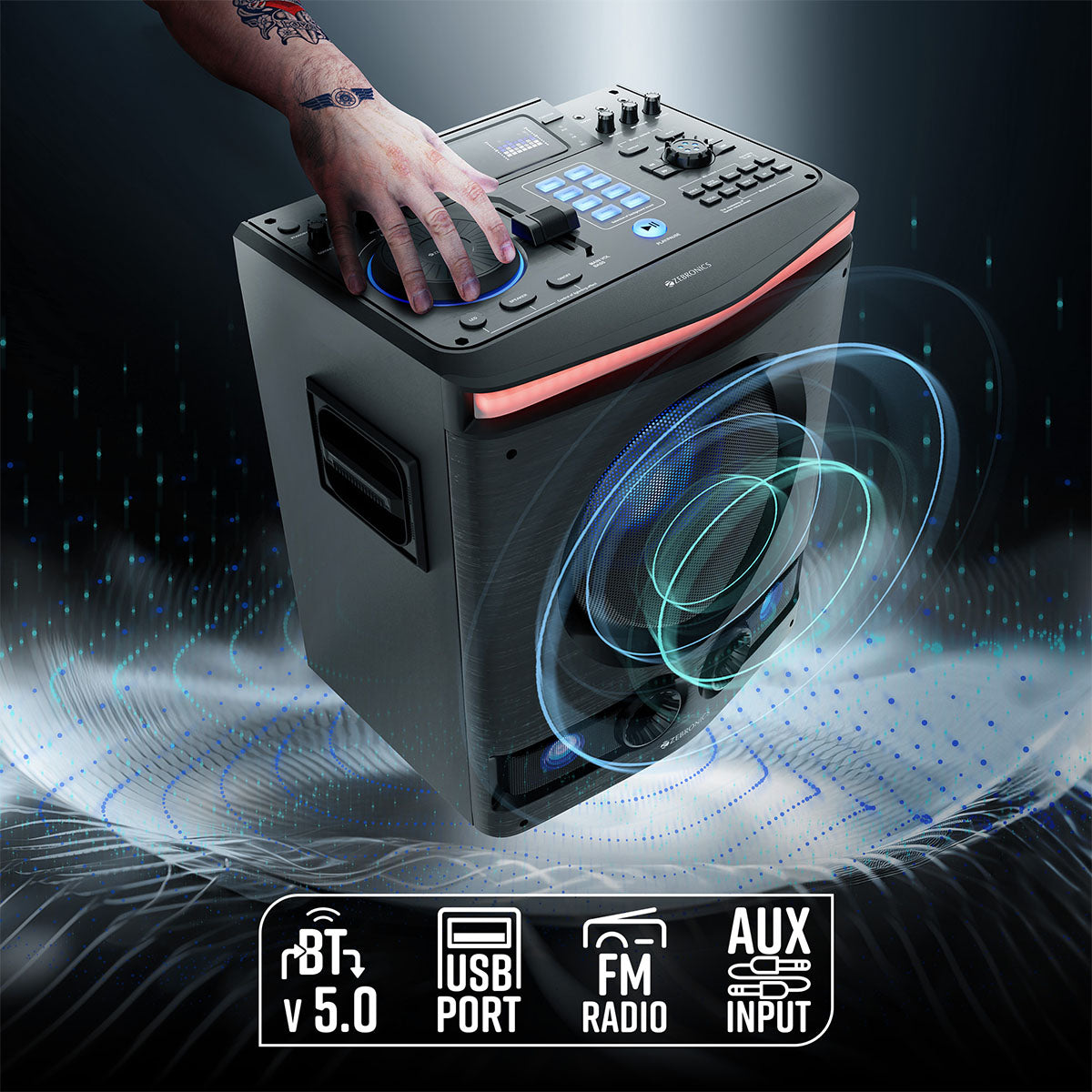 Zeb-Thrum - DJ Speakers - Zebronics - Multiconnectivity